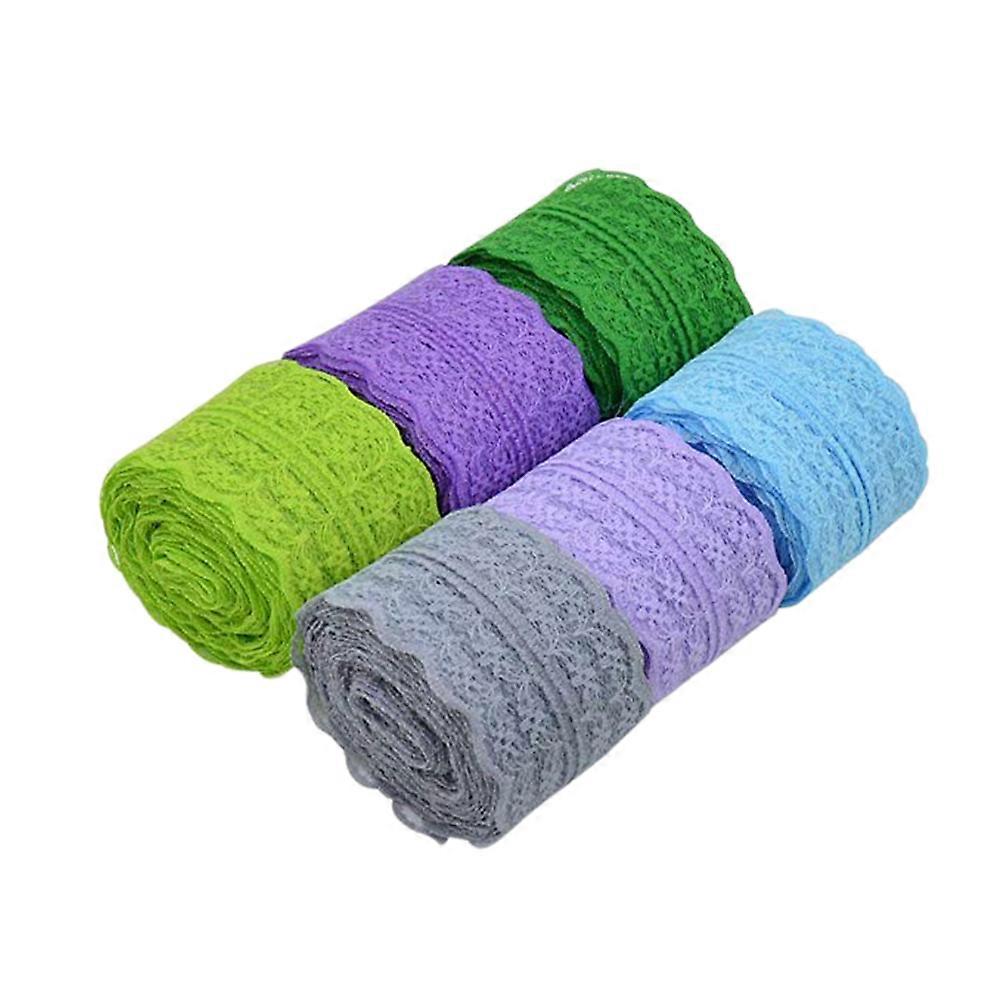 縫製用クラフトリボンレーストリムキルティングパッチワークパープル1000x4.5cm 6パック