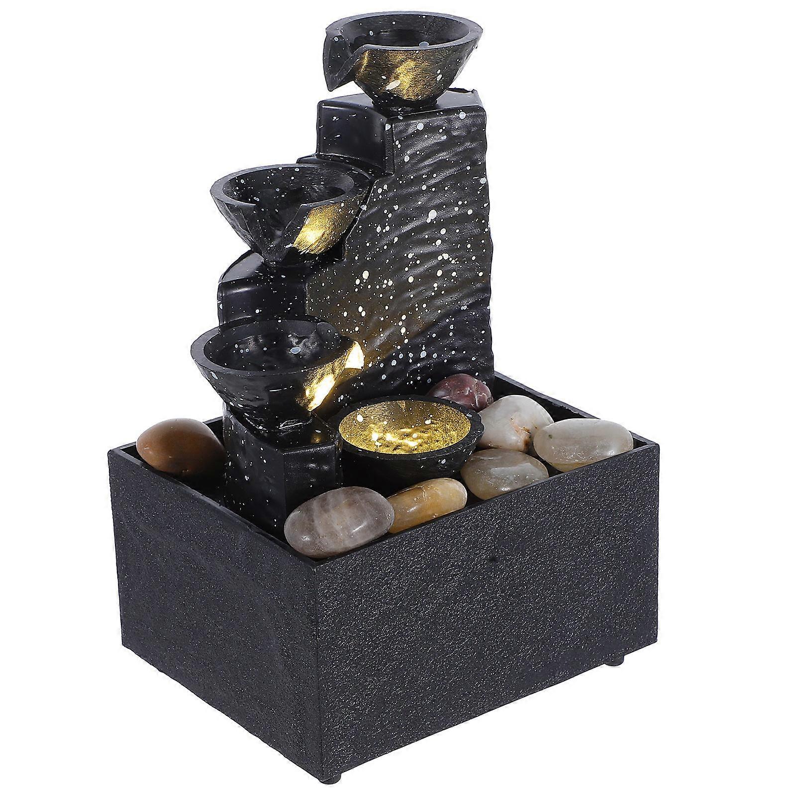 Tranquil Tabletop Water Fountain with Waterfall Design for Home, Office, and Meditation Spaces – Easy to Clean Indoor Ornament for Relaxing
