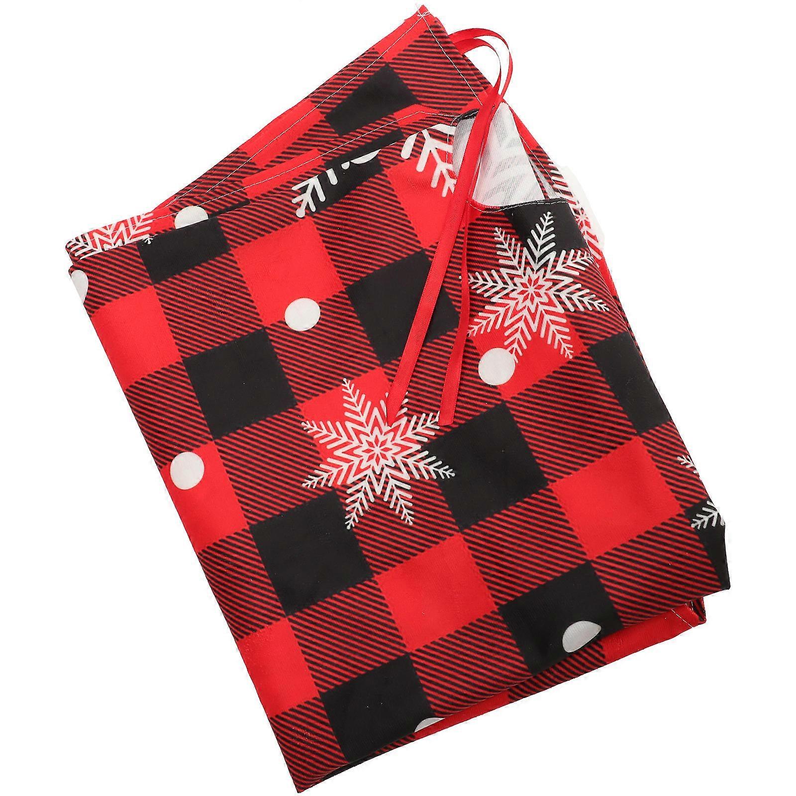 Winter Snowflake Tree Skirt Fabric Tree Skirt Christmas Tree Accessory Multi 120CM x 120CM Tree Base Cover 1Pcs