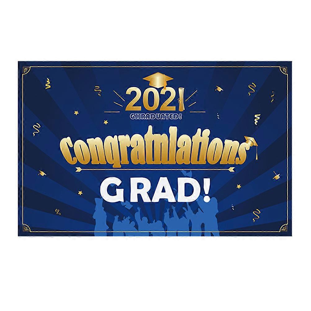 Graduation Congrats Banner Durable Polyester Party Decoration for Events, Photo Booth Backdrop, Wall Decor and Tablecloth to Celebrate Graduate
