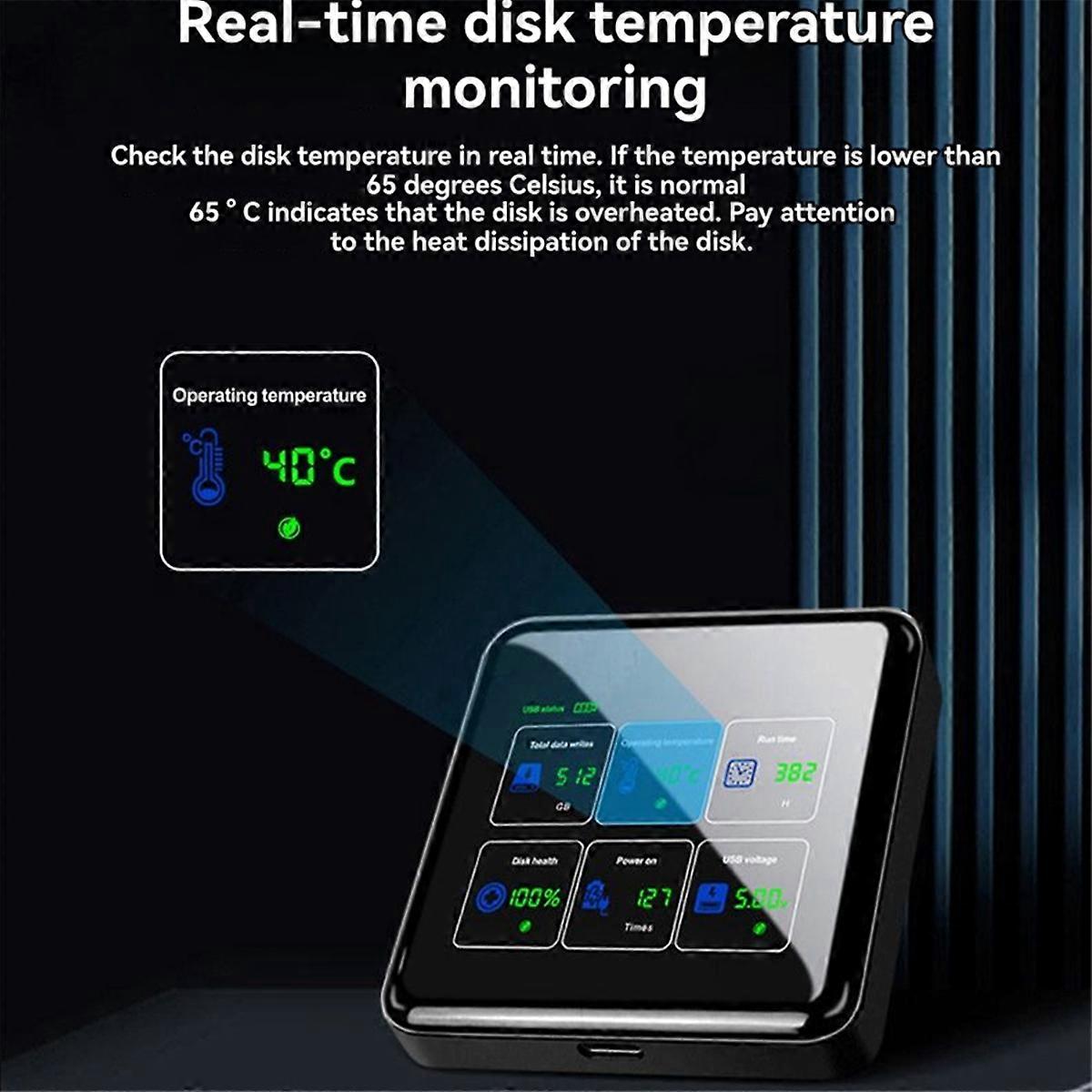 Portable SSD 1TB Solid State Drive M.2 Mobile Hard Disk USB 3.2 Gen2 20Gbps External SSD with LCD D