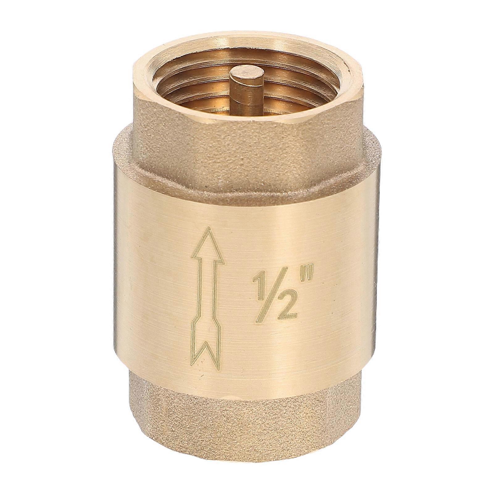 Heavy Duty Brass One Way Water Valve, Threaded Spring Check Valve for Irrigation, Garden Hose, Water Heater, Backflow Prevention, Vertical Design for