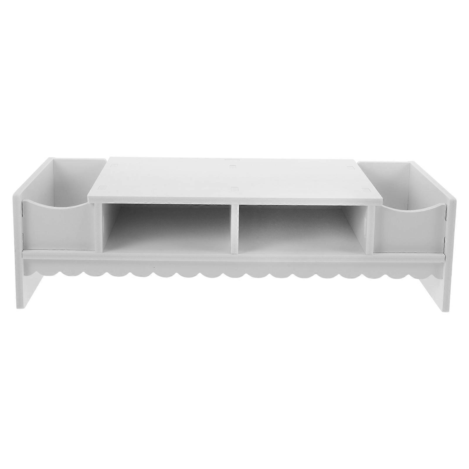 Desk Monitor Stand Riser Multifunction Display Riser Rack Easy Access to Items for Home Office Desktop White 49x20.5cm 1Pack