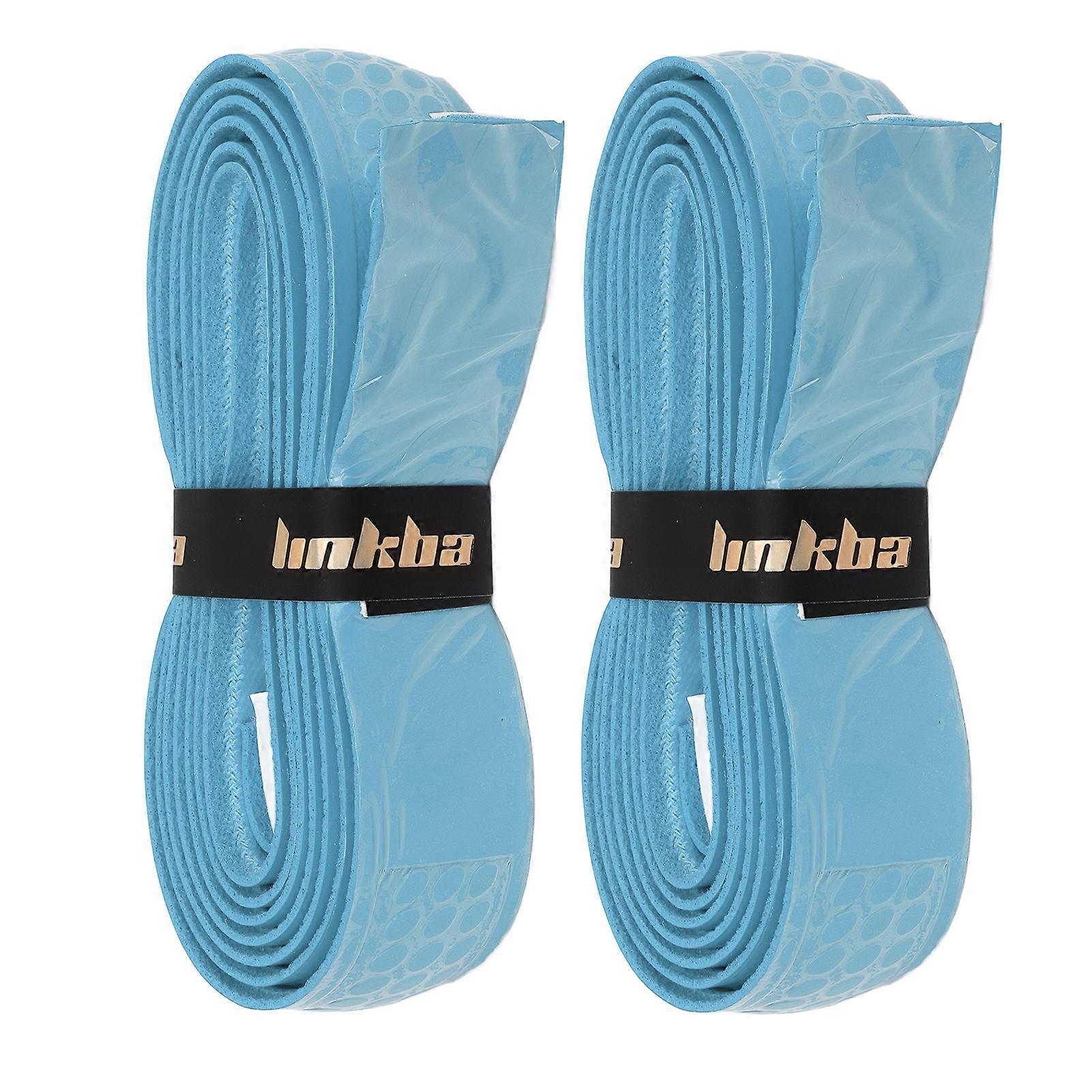 2 Pack Thick Anti-Slip Tennis Racket Grips Sweat Absorbent Badminton Racket Grips Blue