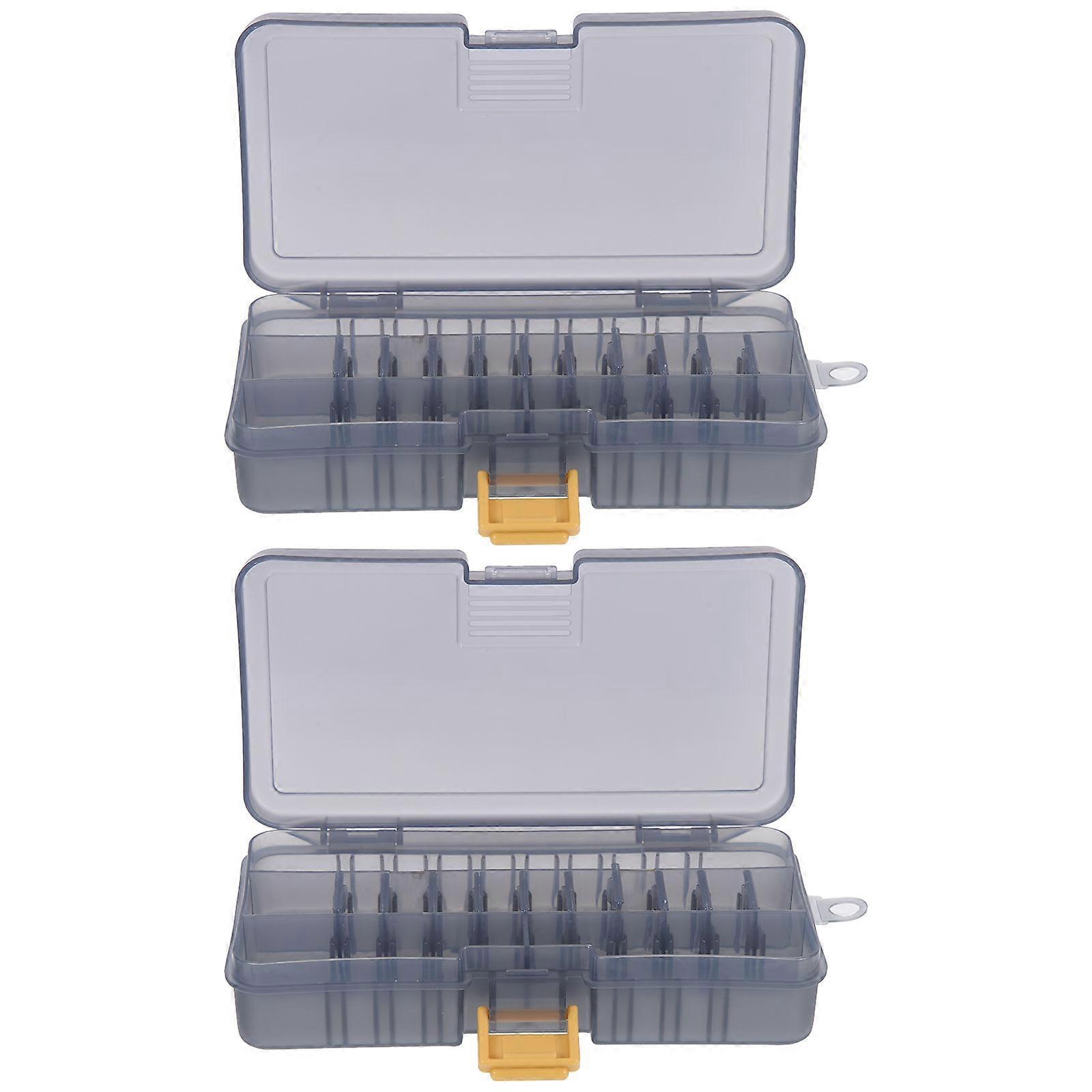 2pcs Double Sided Portable Fishing Lure Storage Organizer with Multiple Compartments for Hooks and Baits, Durable Design for Sea and Carp Fishing