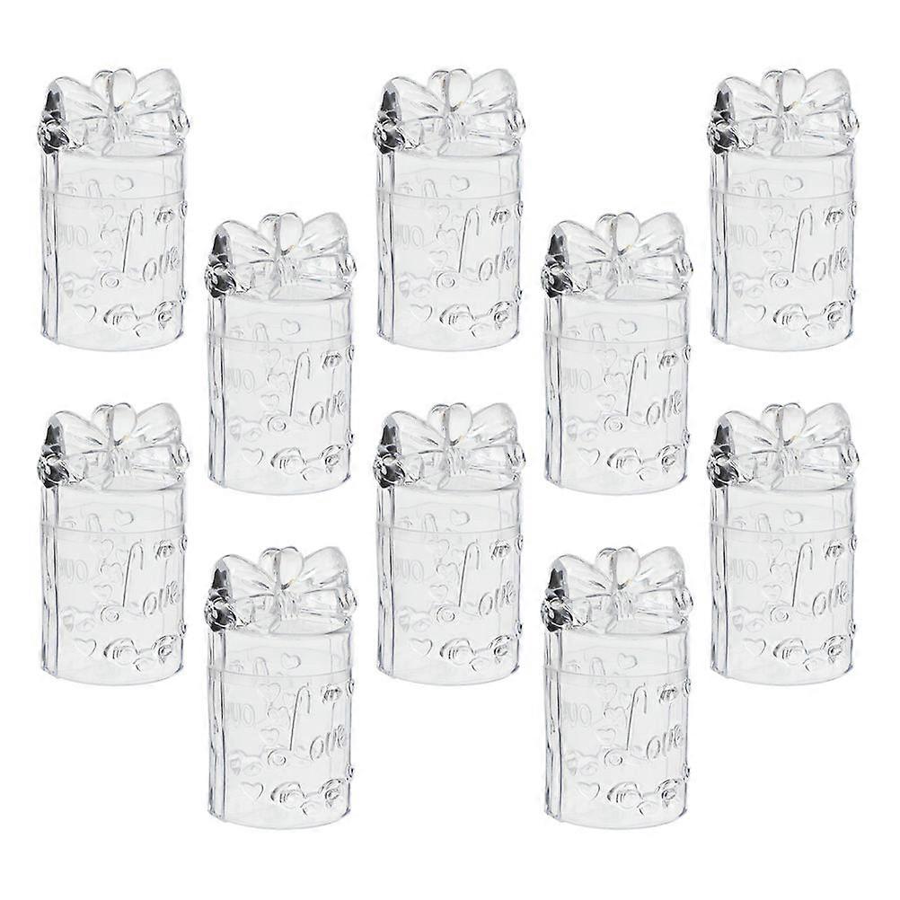 Transparent Gift Boxes for Wedding Candy and Storage with Bowknot Design 24 Pieces