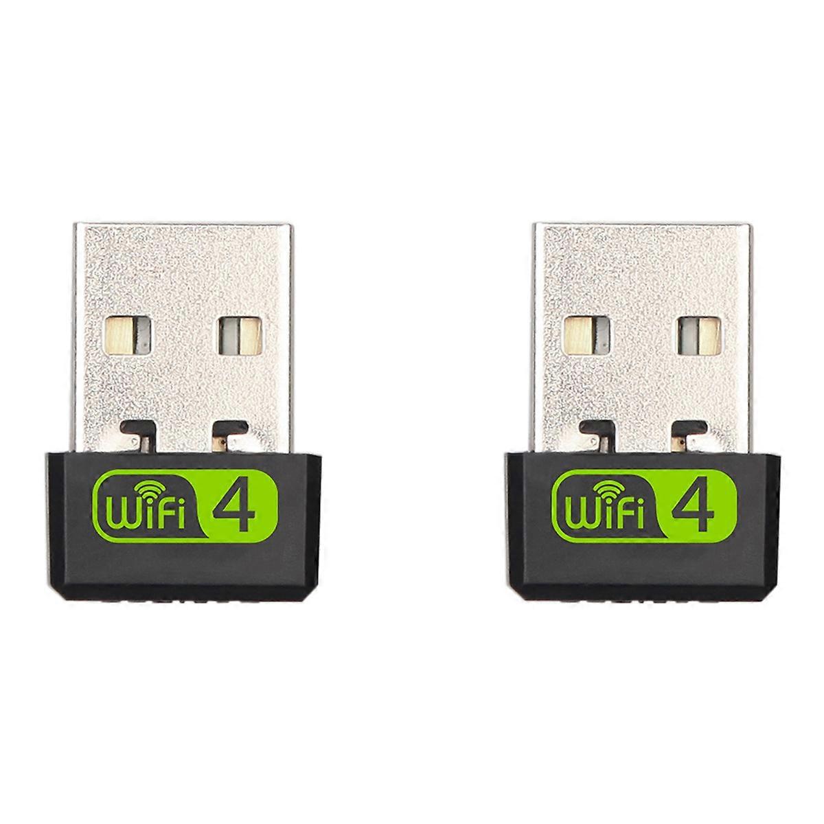 2X USB WiFi Adapter, 150Mbps Single Band 2.4G Wireless Adapter, Mini Wireless Network Card WiFi Dong
