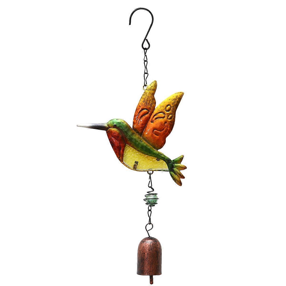 風鈴ガラスハチドリペンダントホームハンギング装飾飾りカラフルなベルエレガントなデザイン屋外ヨガ用1個