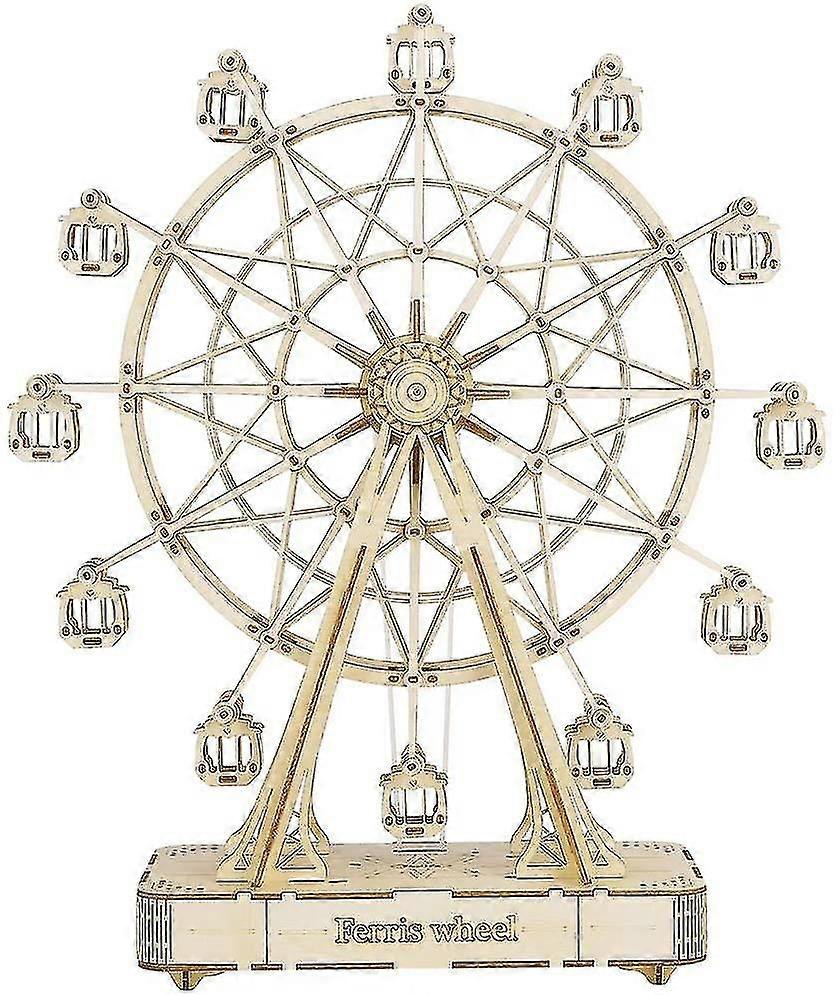 3D Wooden Puzzle Ferris Wheel Music Box Model Building Kit for Creative Assembly and Enjoyment