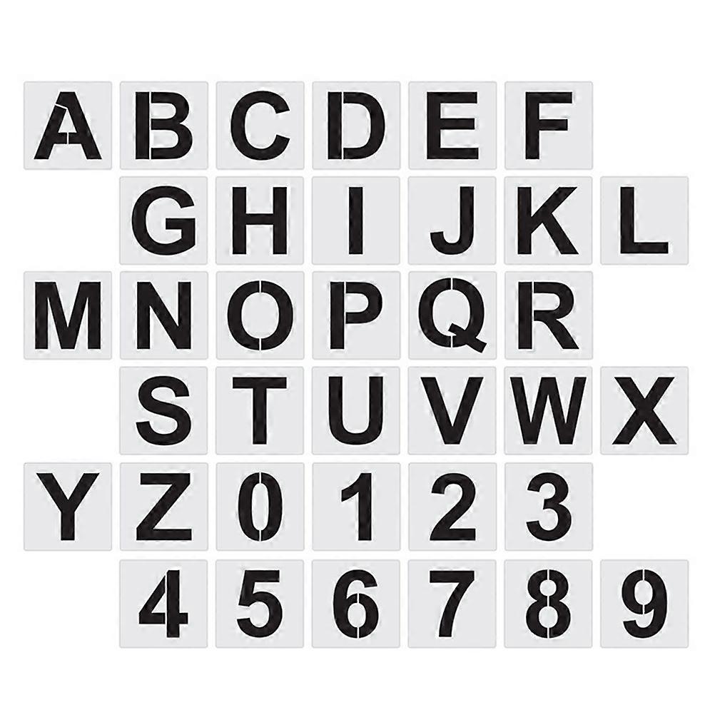 Letter Number Craft Stencils Letter Stencils for Painting Family Activities Rectangular Shape Easily Cleaned 36Pcs