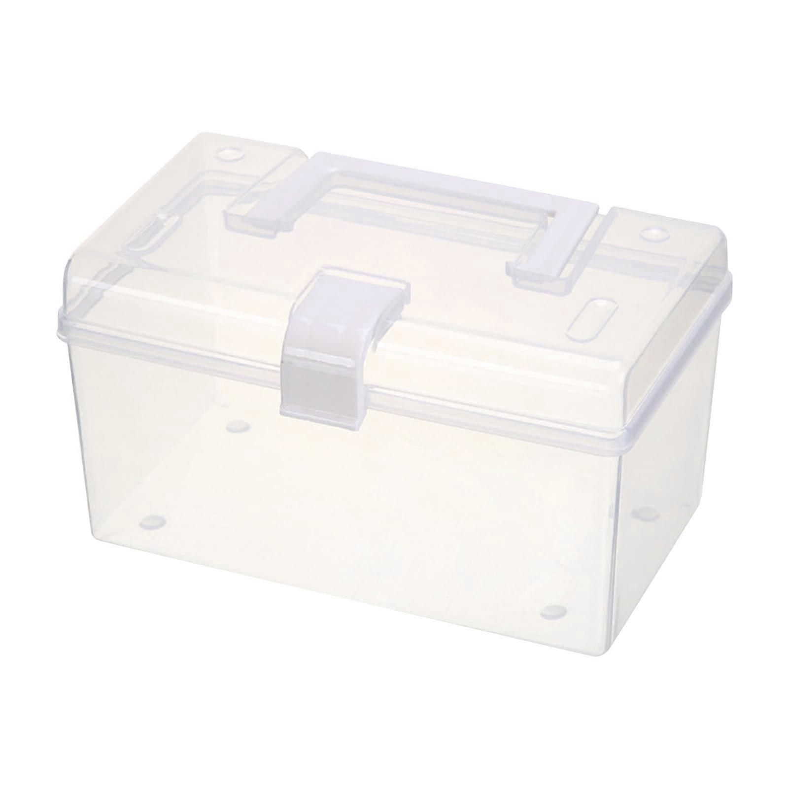 Transparent Storage Box with Handheld Desktop Organiser