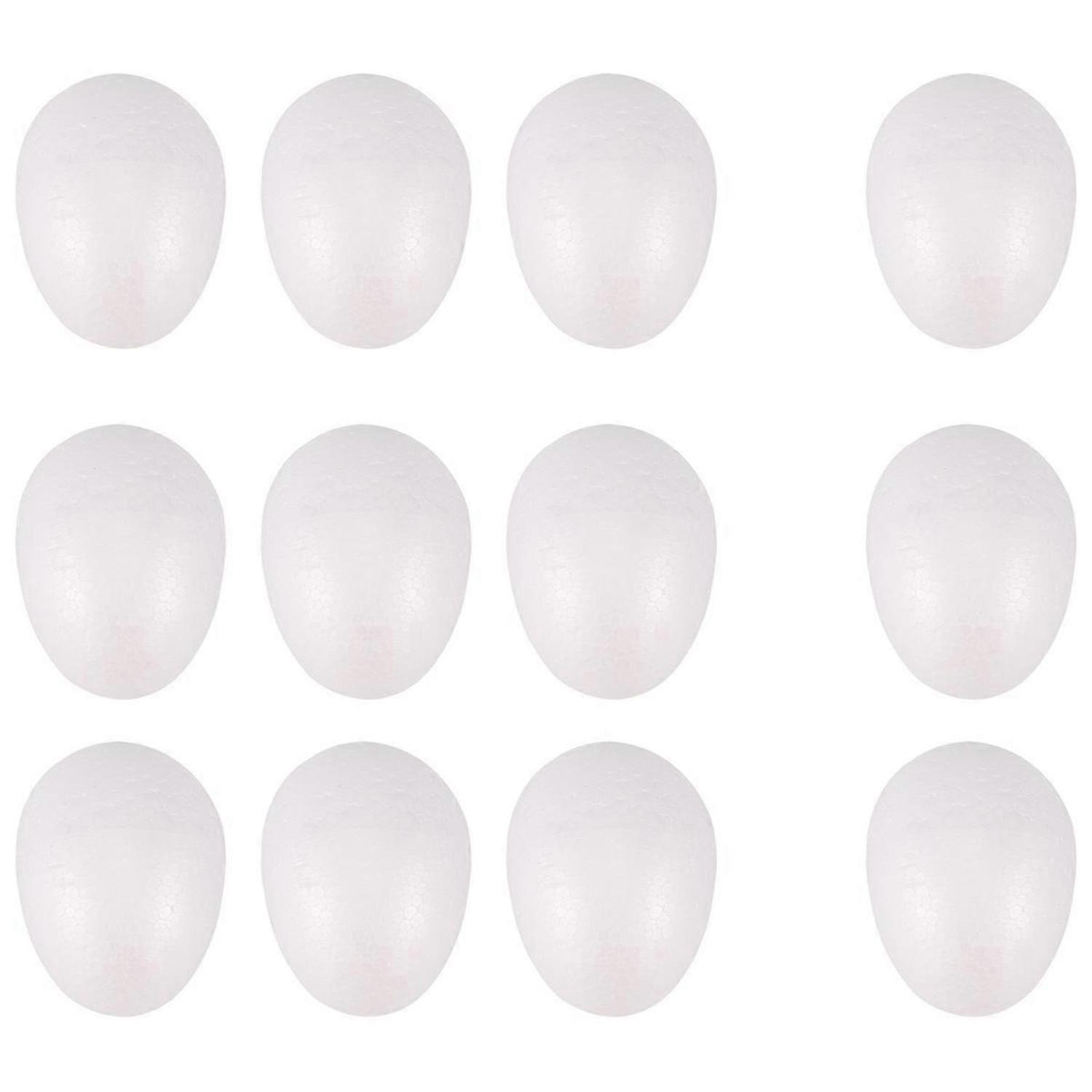 12 Pack 3 Inch Easter Foam Egg White Styrofoam Egg Craft Egg Foam Natural Polystyrene Egg Foam Handm
