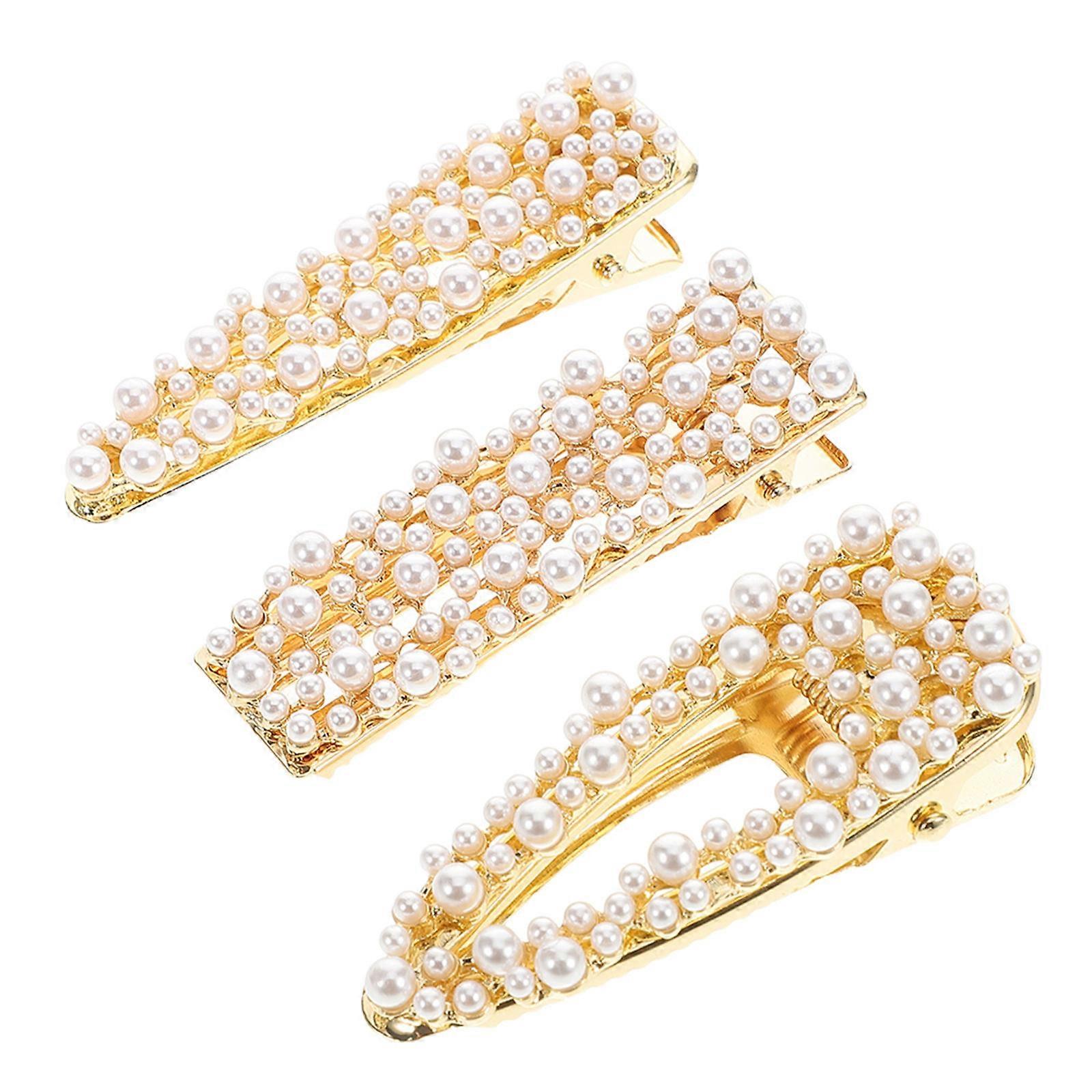 Here's a refined and engaging product description for your **Pearl Duckbill Hair Clips**:
### ✨ 3pcs Pearl Duckbill Hair Clips – Elegant Claw