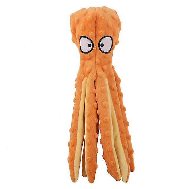 No Stuffing Plush Squeaky Plush Dog Toy Octopus Squid Dog Squeak Chew Toys Soft Sounding Indoor Interactive Ringing Paper Puppy