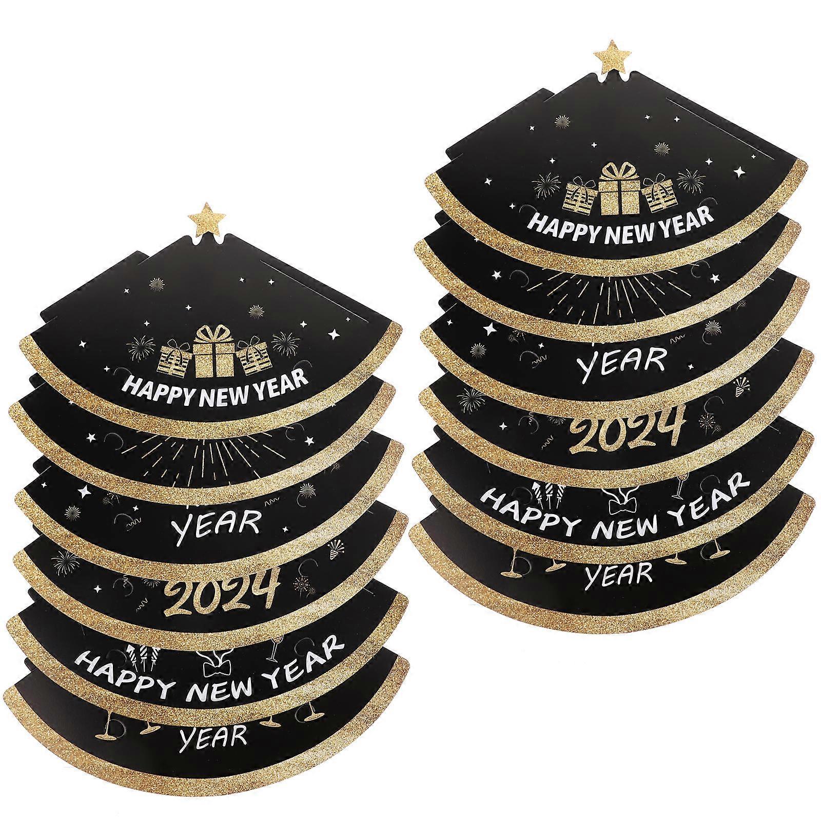 Neujahrsparty Requisite Papier Hüte Neujahr Design für Geburtstagsfeier 12Pcs