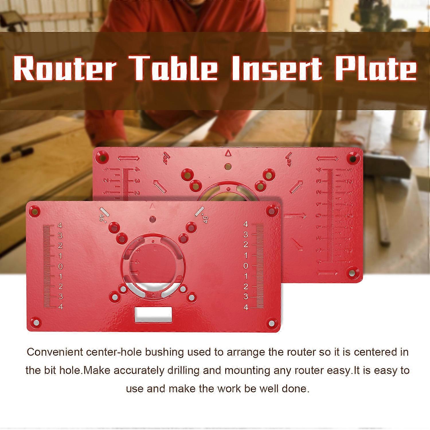 Multifunctional Aluminium Router Table Insert Plate with 4 Rings 235x120mm