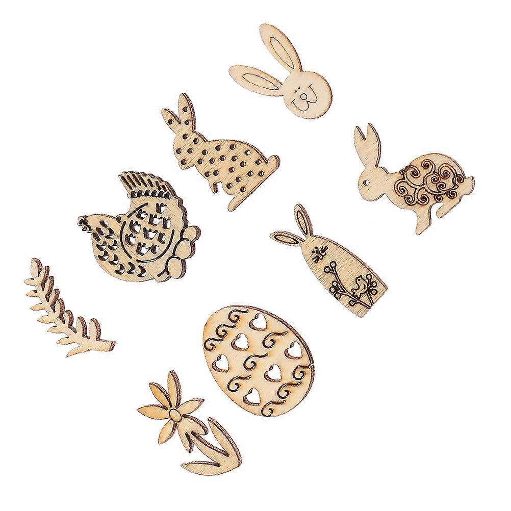 Unfinished Wood Chips Wood Slices Graffiti Wood Chips Easter Celebration present Tags 50Pcs