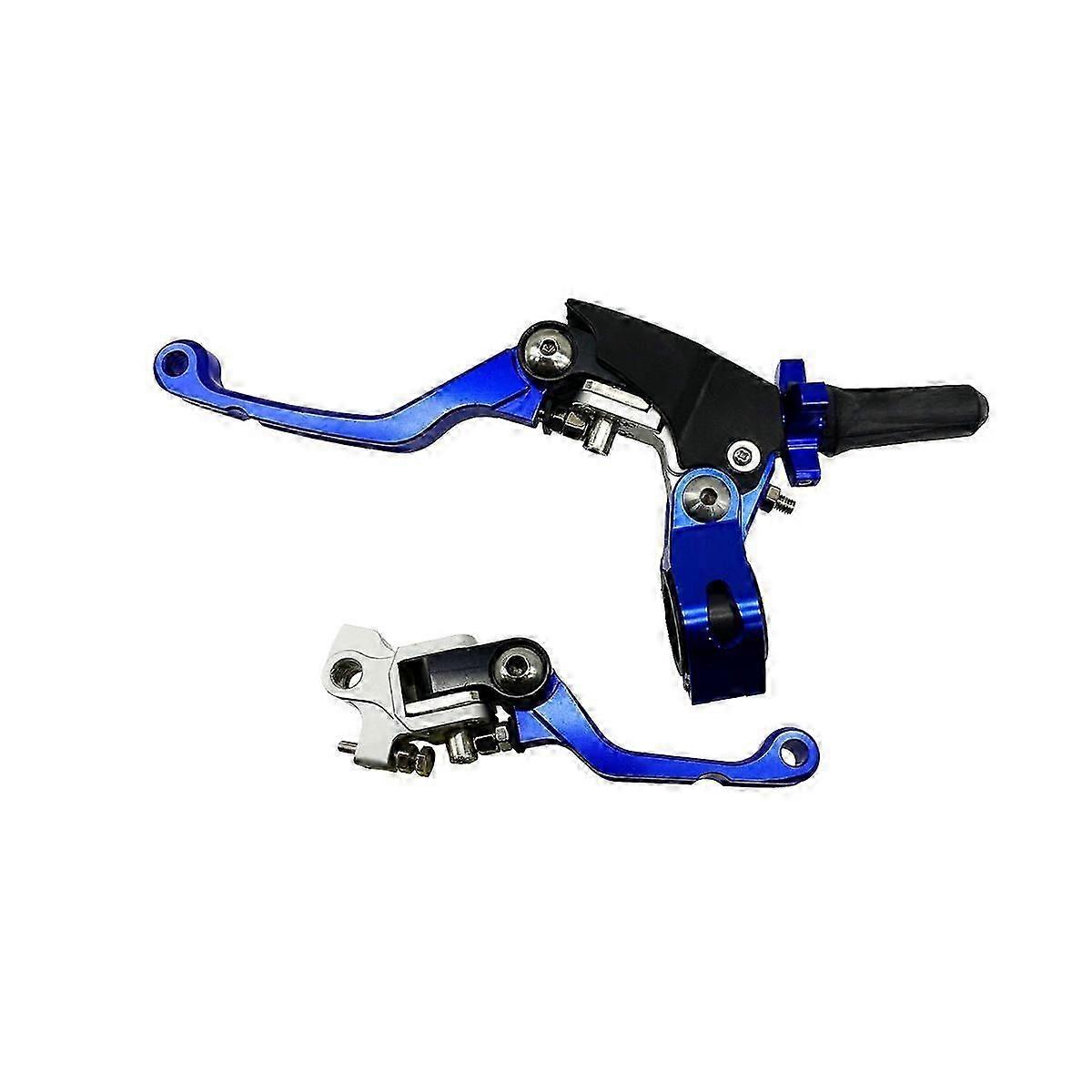 Motorcykelstyre, Terrängfordon Cnc Modifierad broms, Broms Kopplings Styre, Anti-Drop Broms Styre, Fällbar Bromspump Blå Kallen Sets