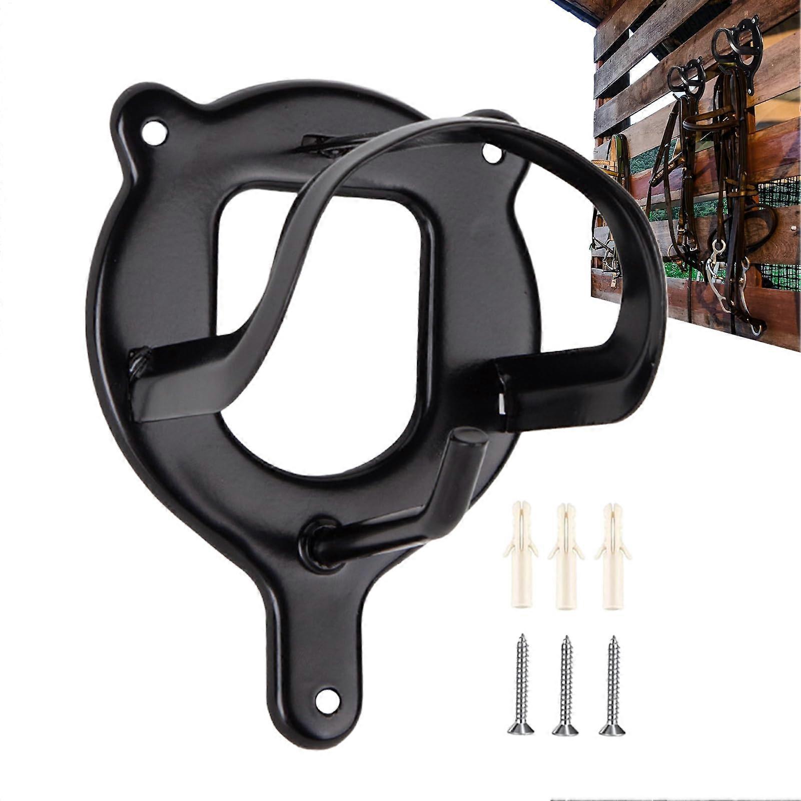 Bridle Holder - Robust Metal Halter Hook for Wall Mounting, Rustproof, Stable, Ideal Dish Organizer for Garage and Utility Room