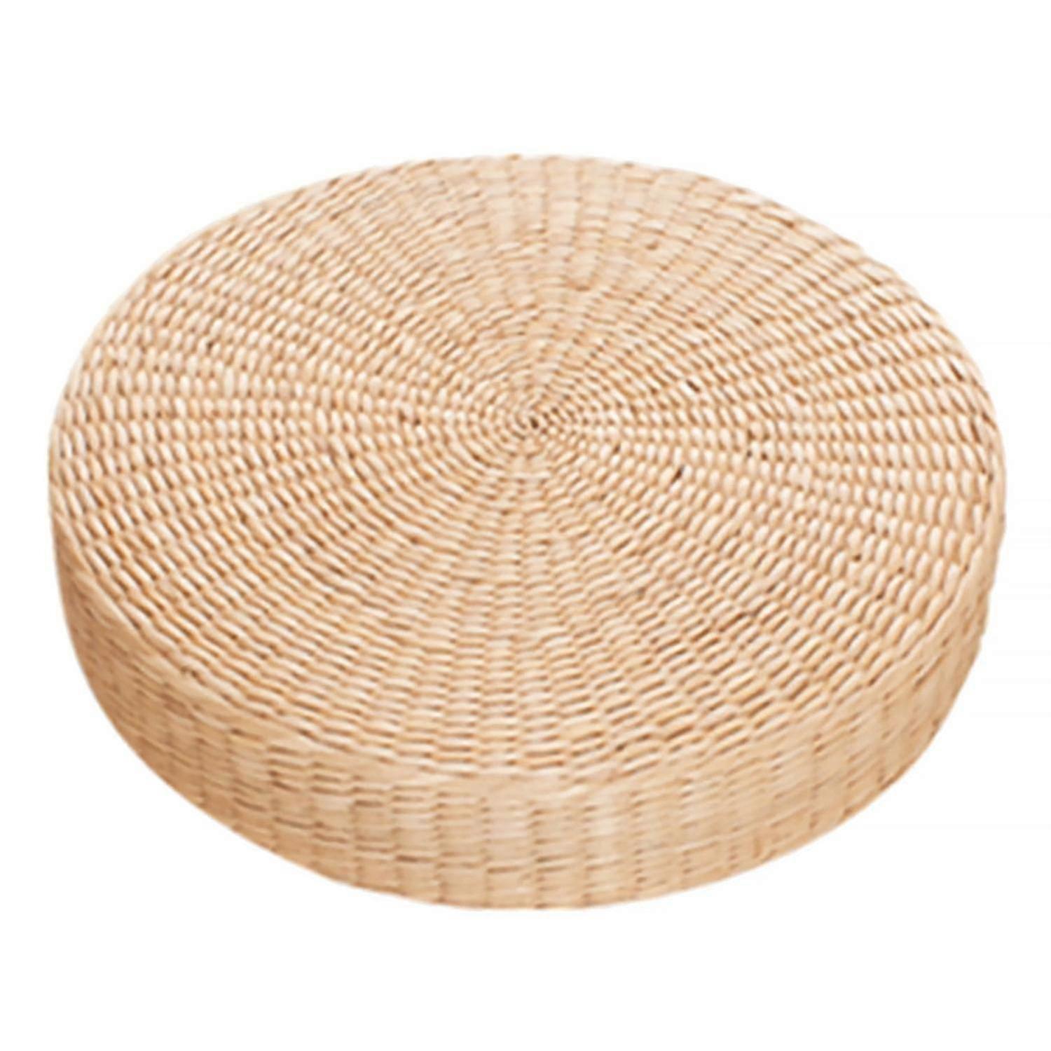 Comfortable Round Handmade Straw Weave Floor Pillow for Versatile Use