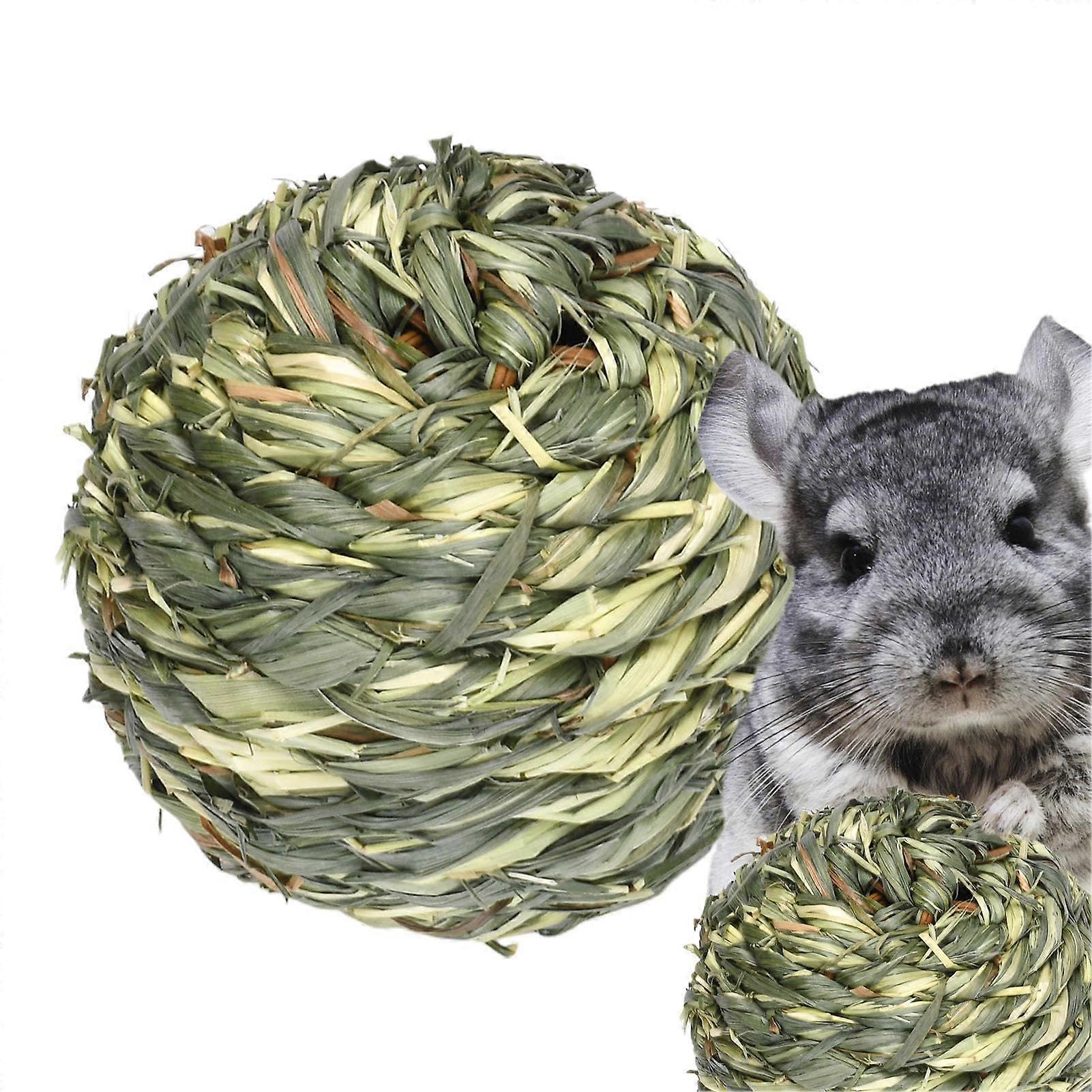 Rabbit Chew Toy Grass Ball For Rabbits - Timothy Grass Grinding Ball, Compatible With Guinea Pigs, Hamsters, Chinchillas