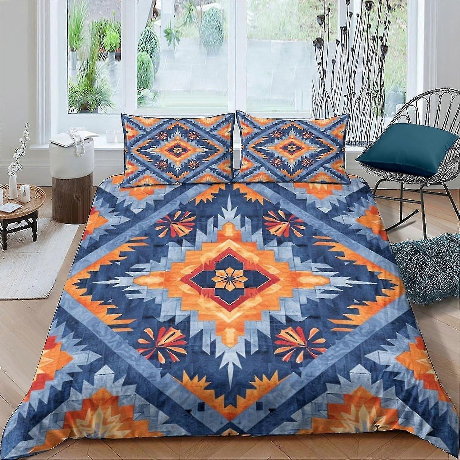 Bohemian Duvet Cover for Kids 3D Printed Comforter Covers with Pillow Cases Soft Microfiber with Zipper Closure