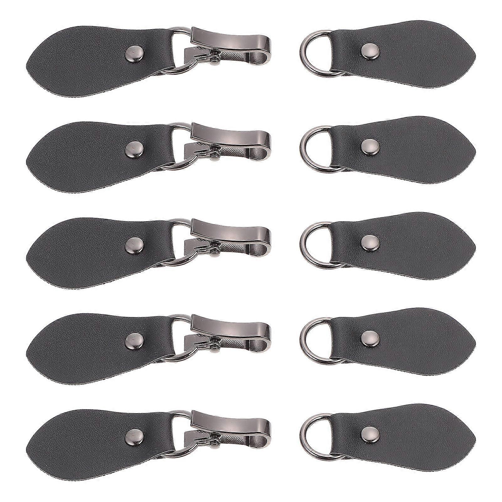 Black Clothing Hooks Buckles for Coats and Sweaters Made of and Metal 5 Pairs
