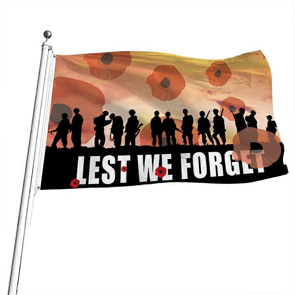 Remembrance Day Flag Polyester Flag Single Side Heavy Duty Flag for Heroes Moderating Remembrance
