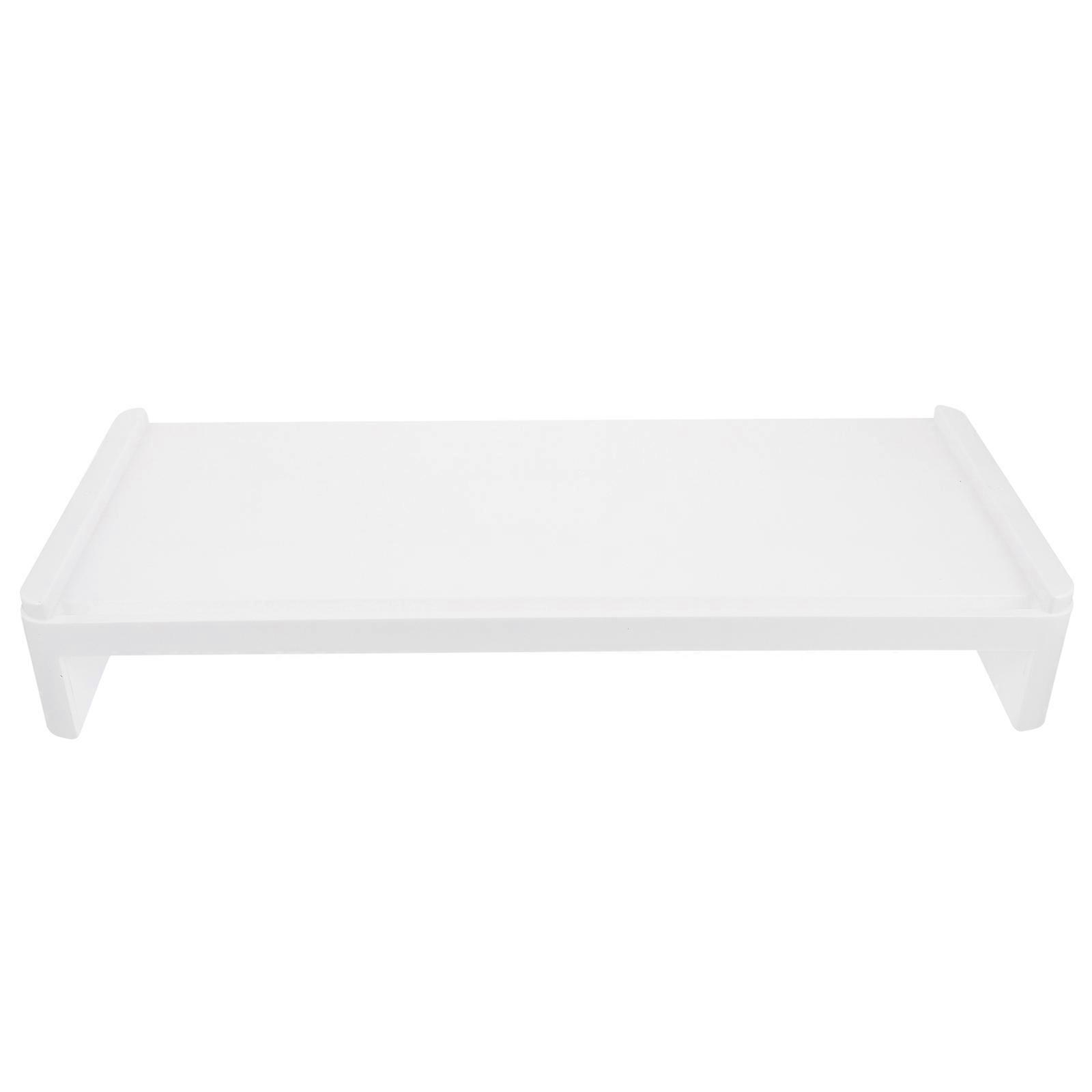 White Plastic Monitor Stand for Home Use Durable Computer Rack Elevates Screen Height 1pc