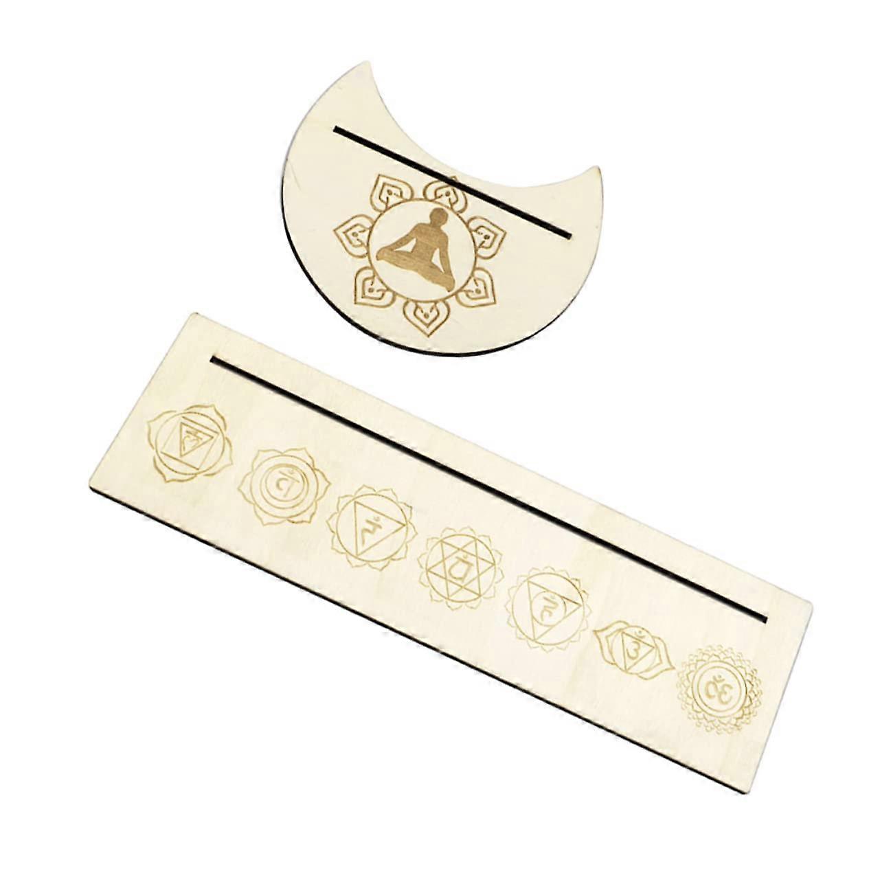 Moon Phase Tarot Card Stand Wood Rectangular Holder for Spiritual Practices