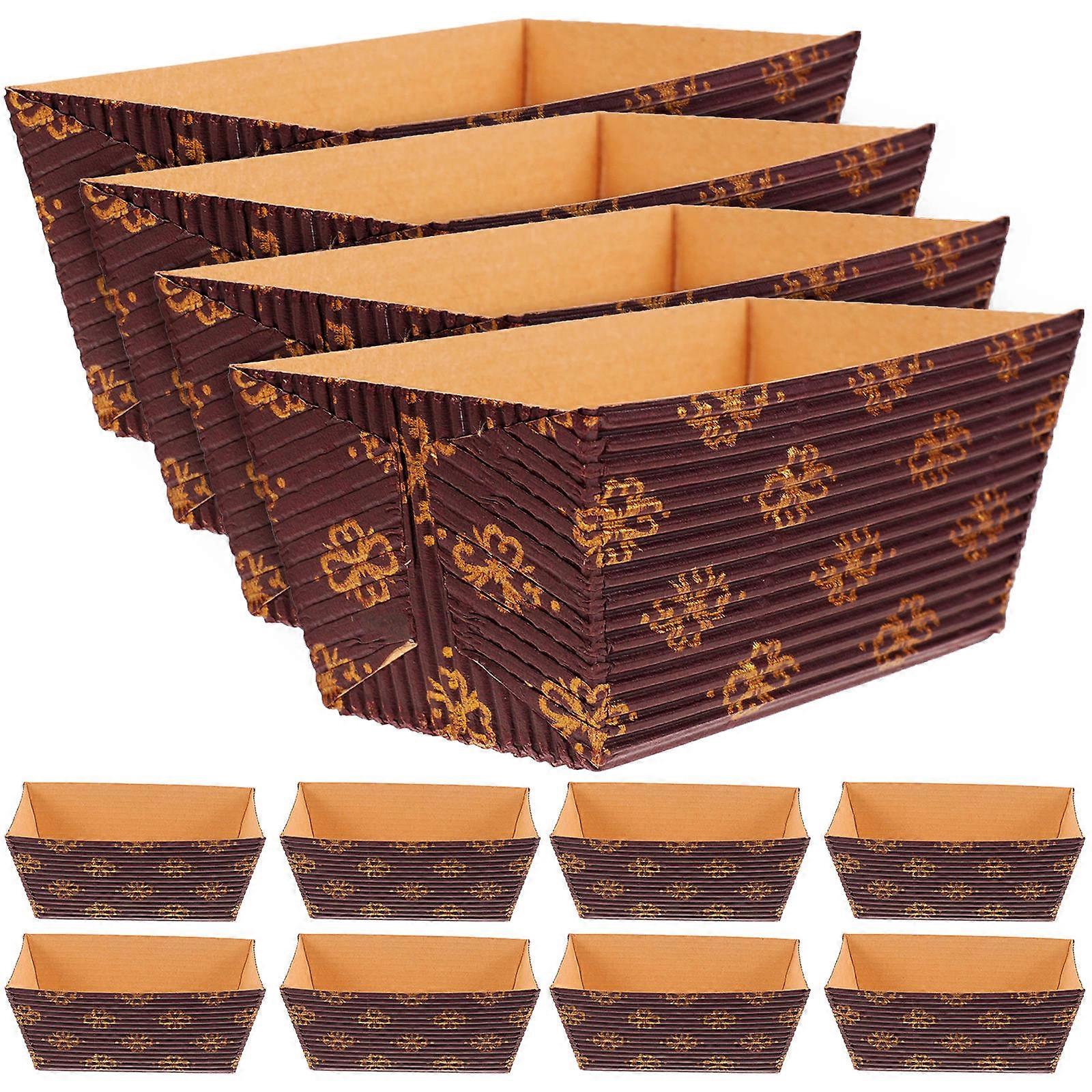 25pcs High Temp Resistant Cake Paper Trays, Stackable Loaf Molds for Baking, Sourdough & Quick Bread – Ideal for Bakeries, Restaurants & Home Kitchens