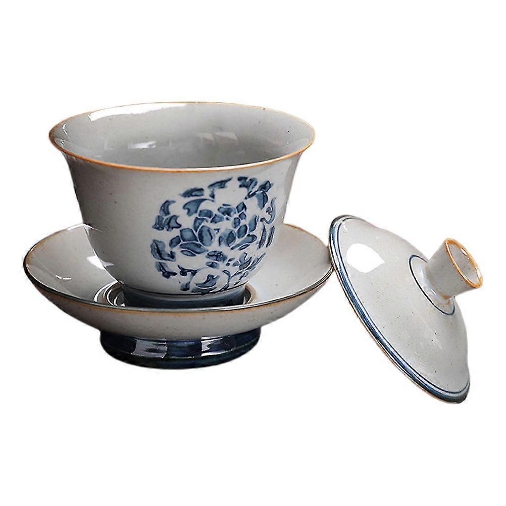 Ceramic Cups Tea Bowl Traditional Design for Tea Lovers Home Use 1 Set