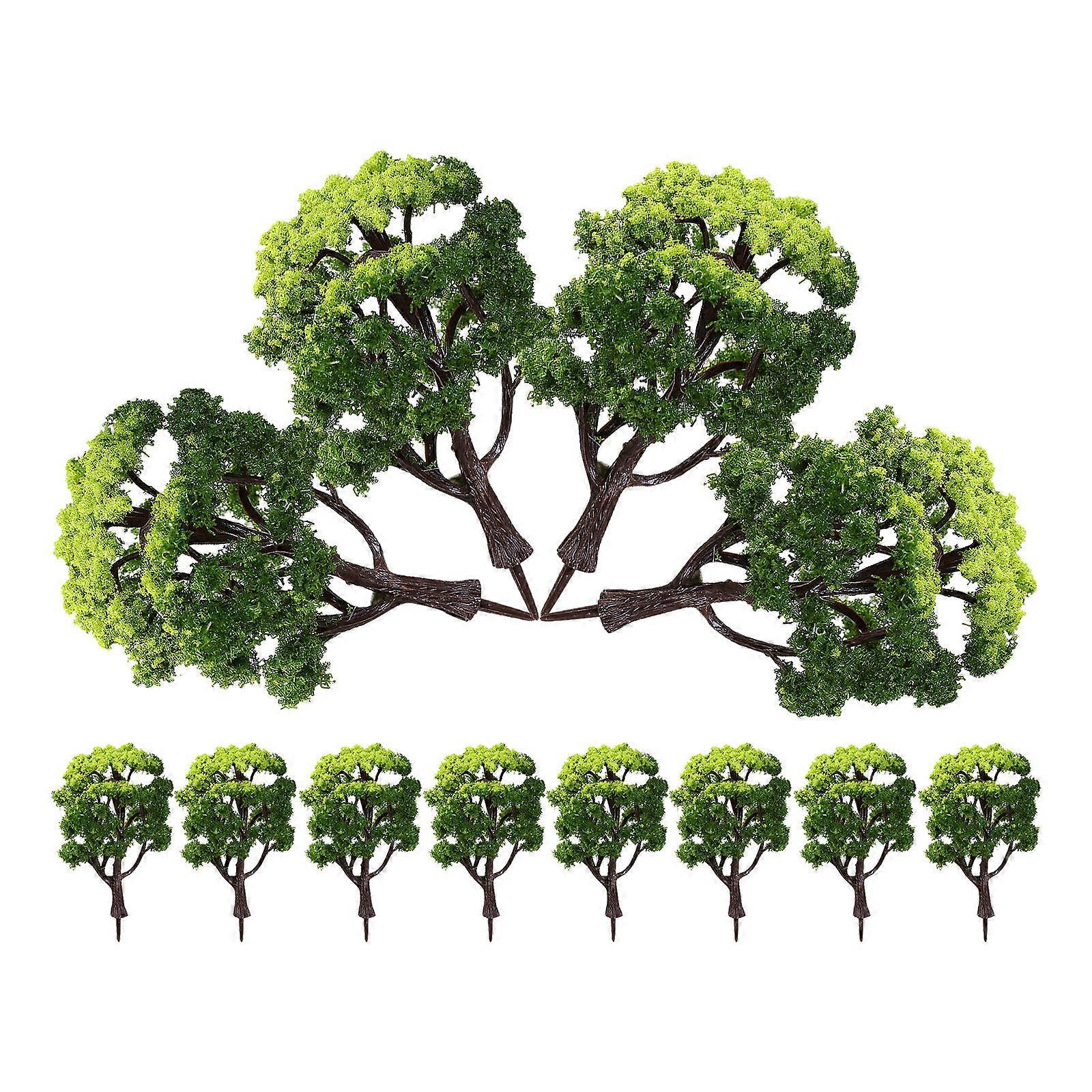 Train Terrain Decoration Model Trees Tree Shaped Green For Desk Decor 12Pcs