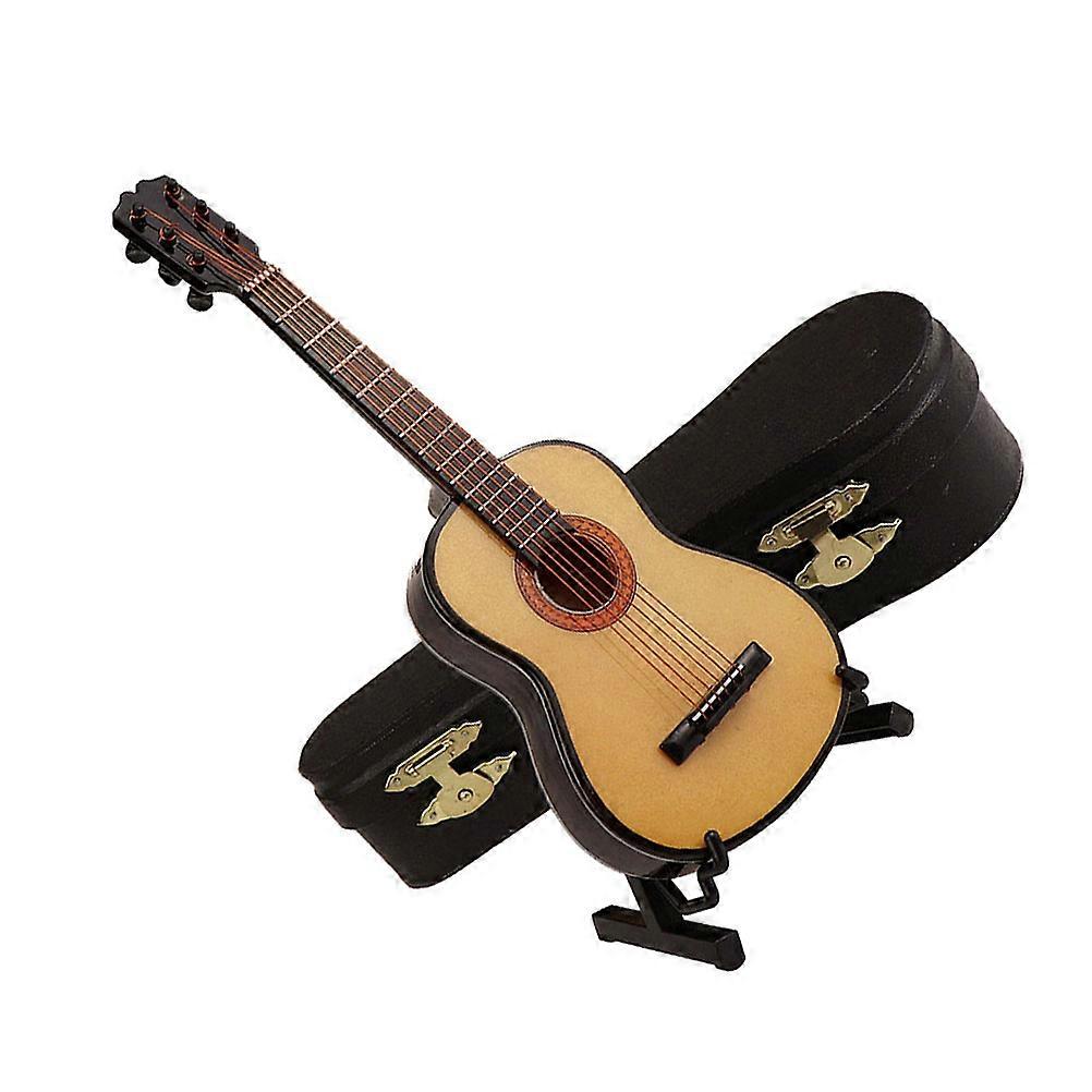 Mini Guitar Model Decor with Stand – Realistic Miniature Instrument for Home Office Display – Music Enthusiasts Gift with Box