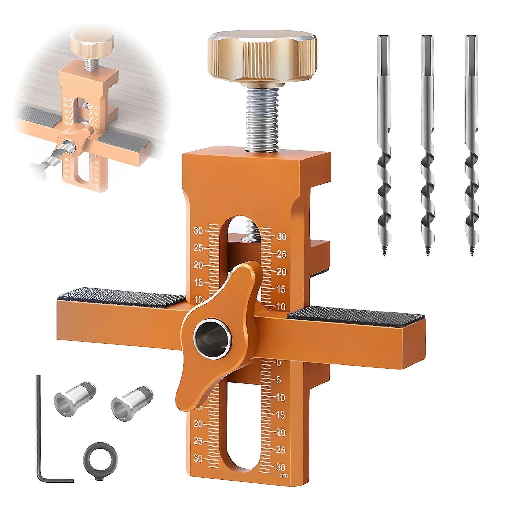 Cabinet Door Installation Positioner Set with Adjustable Mounting Aid and Drilling Tool for Accurate Door Alignment