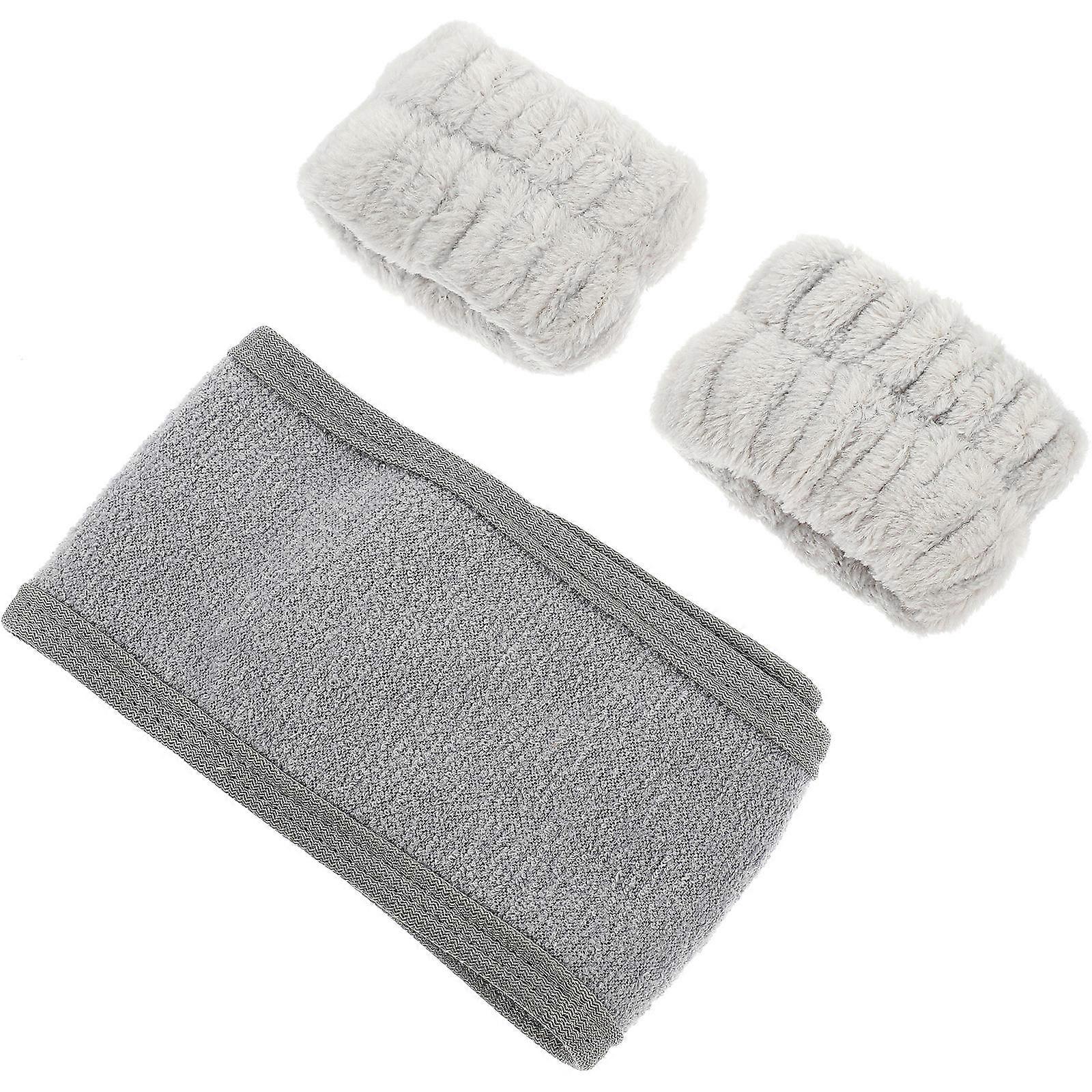 1 Set Soft Water Absorbing Flannel Makeup Headband & Wristband Set, Non Slip Spa Hair Accessory for Face Washing, Skincare, and Jogging