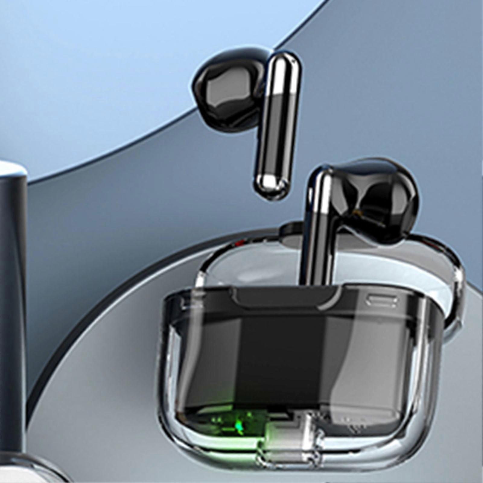 Language Translator Earbuds Bluetooth 5.3 Support 144 Languages Wireless Translator Earphone with Transparent Case Black 