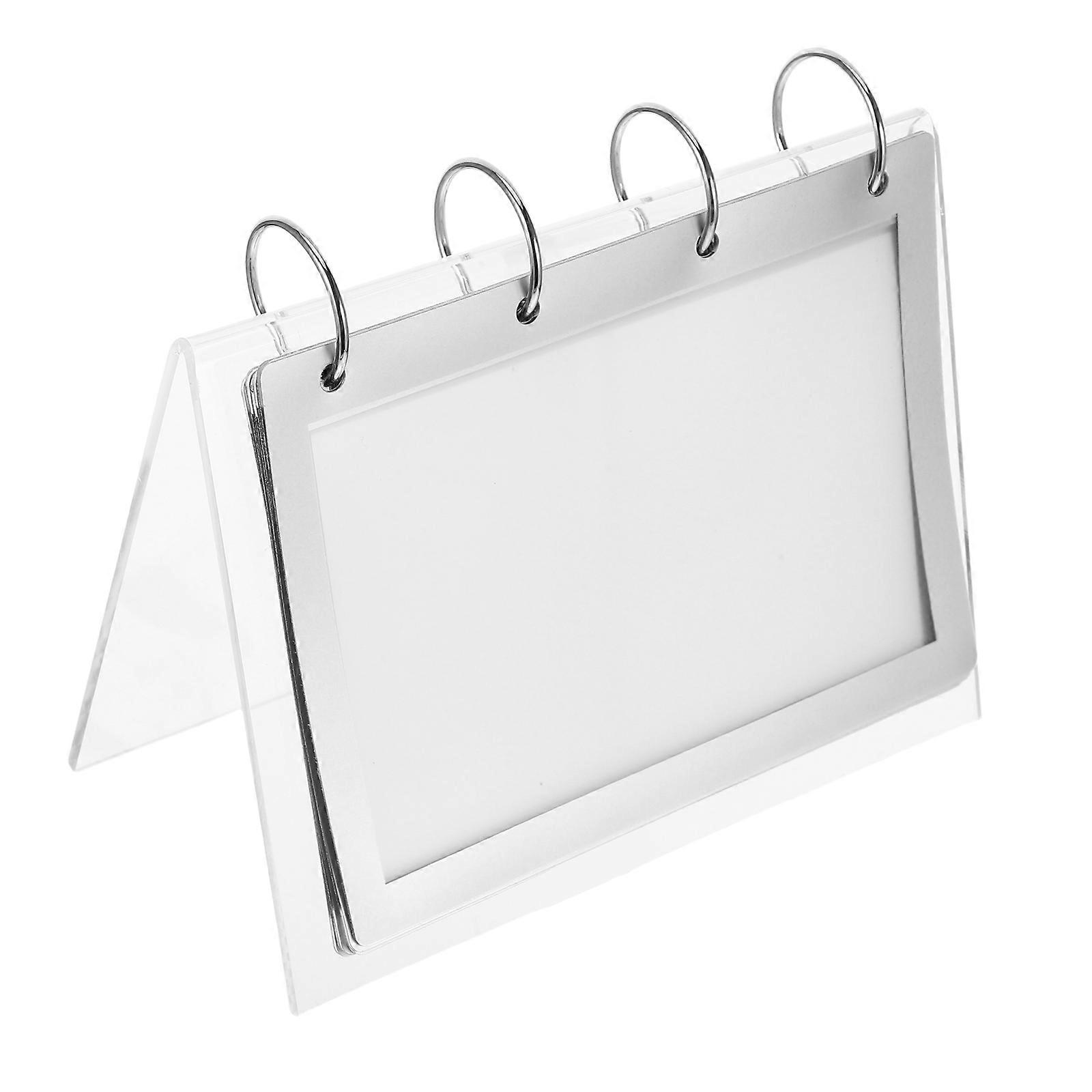 Flip Calendar Stand Acrylic Sign Holder V-Shaped Transparent For Menus Posters Signs And Calendars 1Pcs