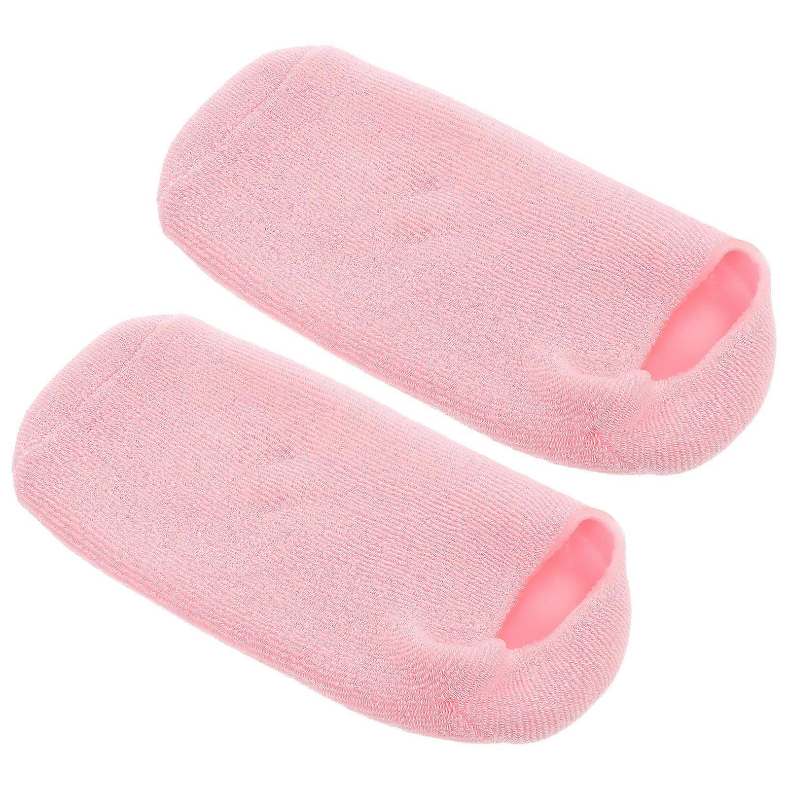 It looks like you're referring to a product description for **silicone moisturizing foot socks** or **heel care socks**. These are commonly marketed