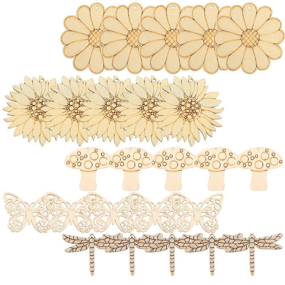 50 Sets Blank Cutouts for DIY Crafts, Nature Theme Ornaments for Creative Projects, Home & Party Decorations