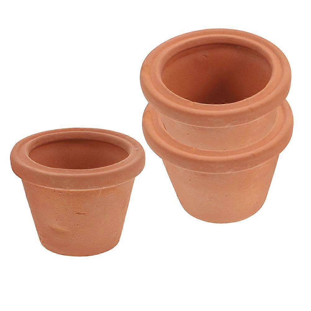 3pcs Mini Ceramic Succulent Planters Small Terracotta Flower Pots for Indoor Desk Shelf Decor Compact Herb Cactus Containers for Home Office Balcony