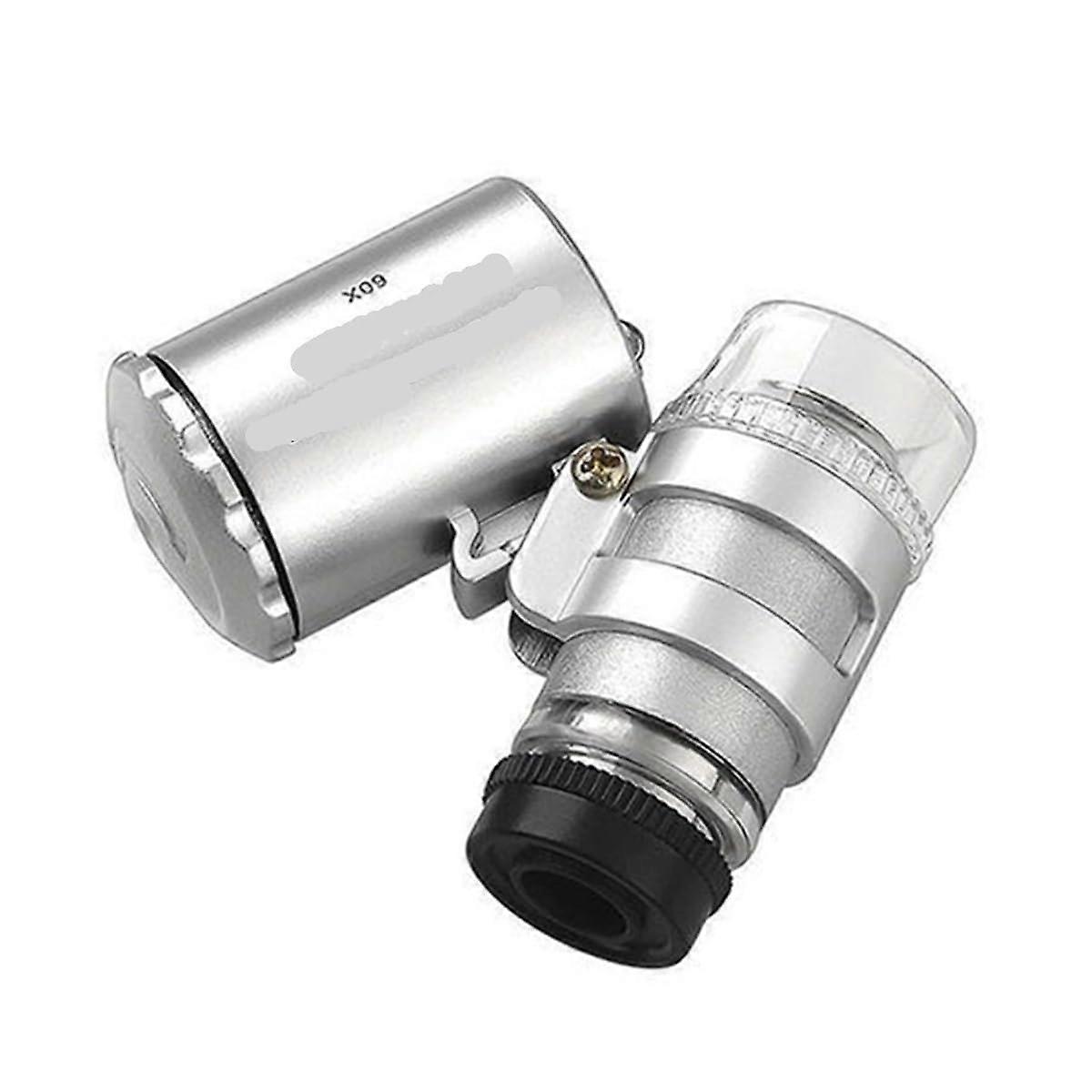 Laboratory Microscope Accessories Mini 60x Loupe Microscope Jewelry Loupe With LED Light Portable Handheld