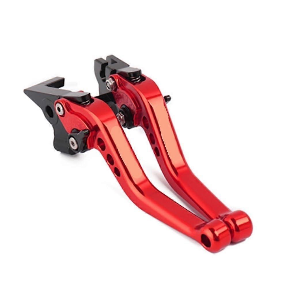 Short CNC brake clutch levers for motorcycle, compatible with S DL650 VSTR DL 650 VST DL650XT 2011 (Red Black) Red / Black
