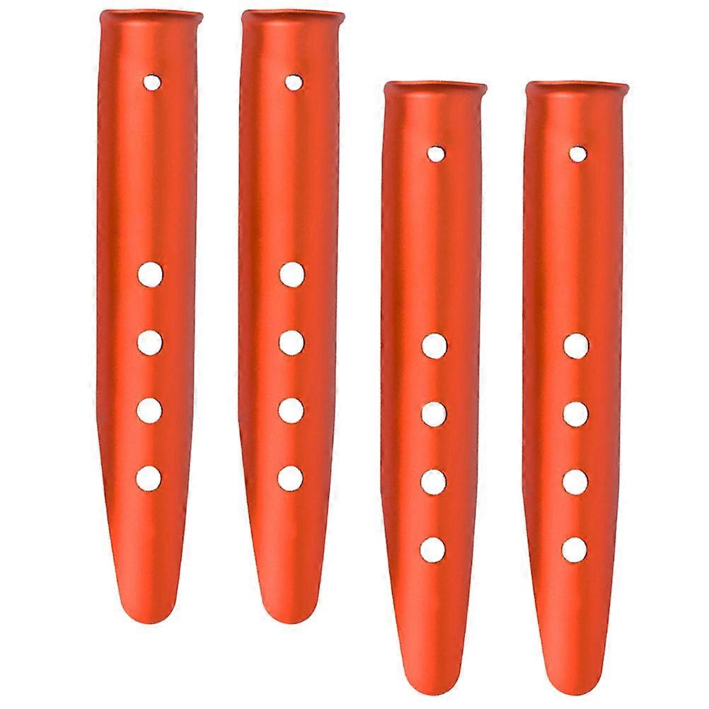 4pcs Aluminum Alloy Tent Stakes Durable Ground Nails for Outdoor Camping Beach Sand Snow Use Easy Install Portable Design