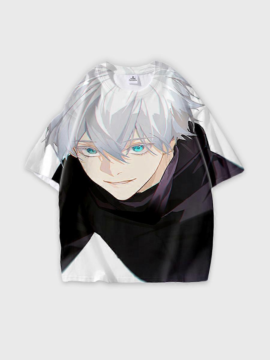 T-shirt round neck Character Pattern loose short sleeve P3284