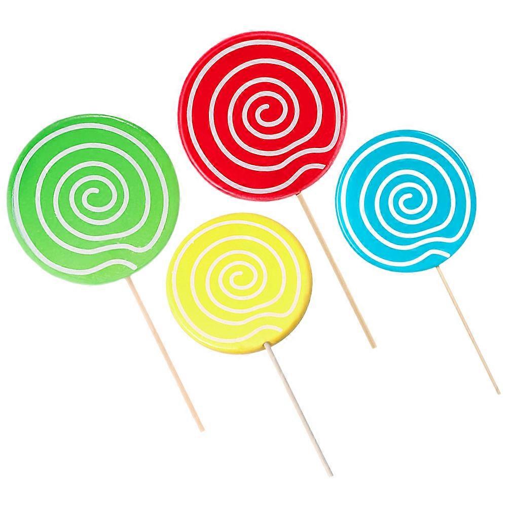 Candy Shaped Lollipop Decor For Dance Performances Green 4Pcs