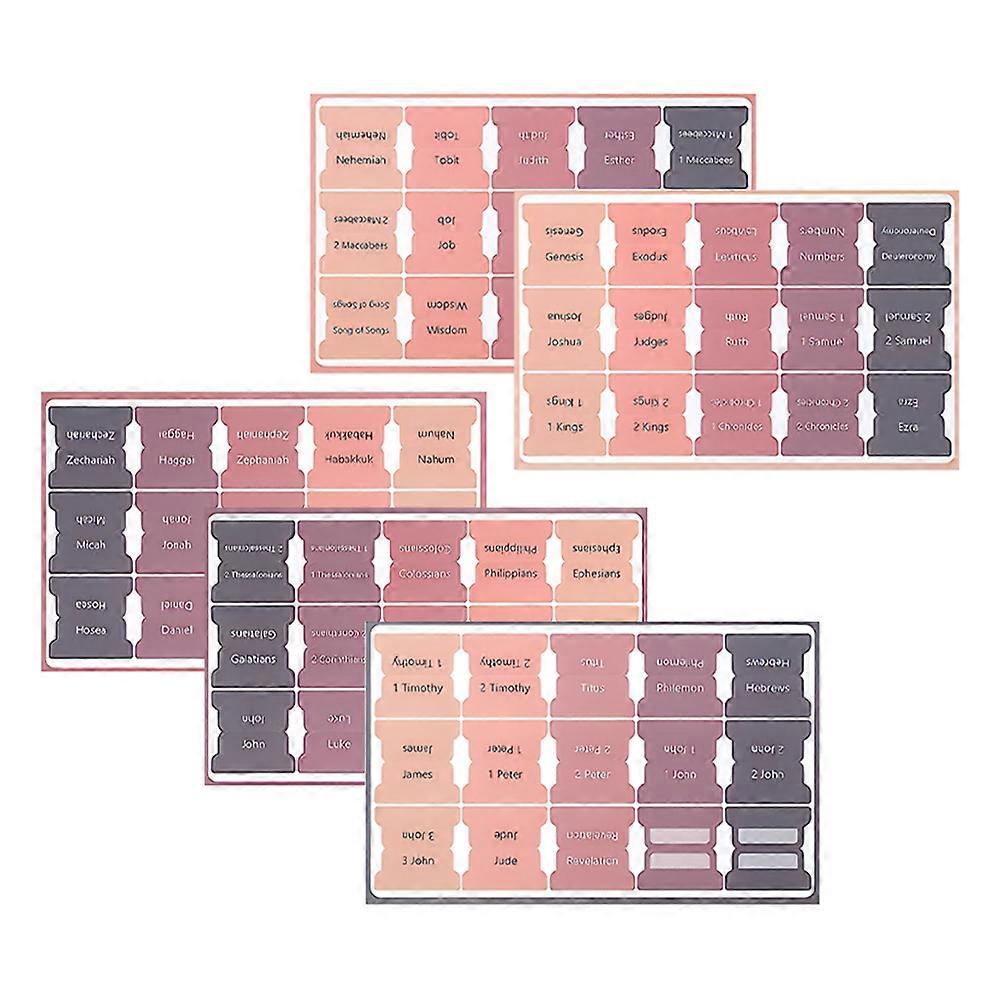 Bible Index Tabs Set 5 Sheets Paper Tabs for Organizing Old and New Testament Readable Design for Bible Readers