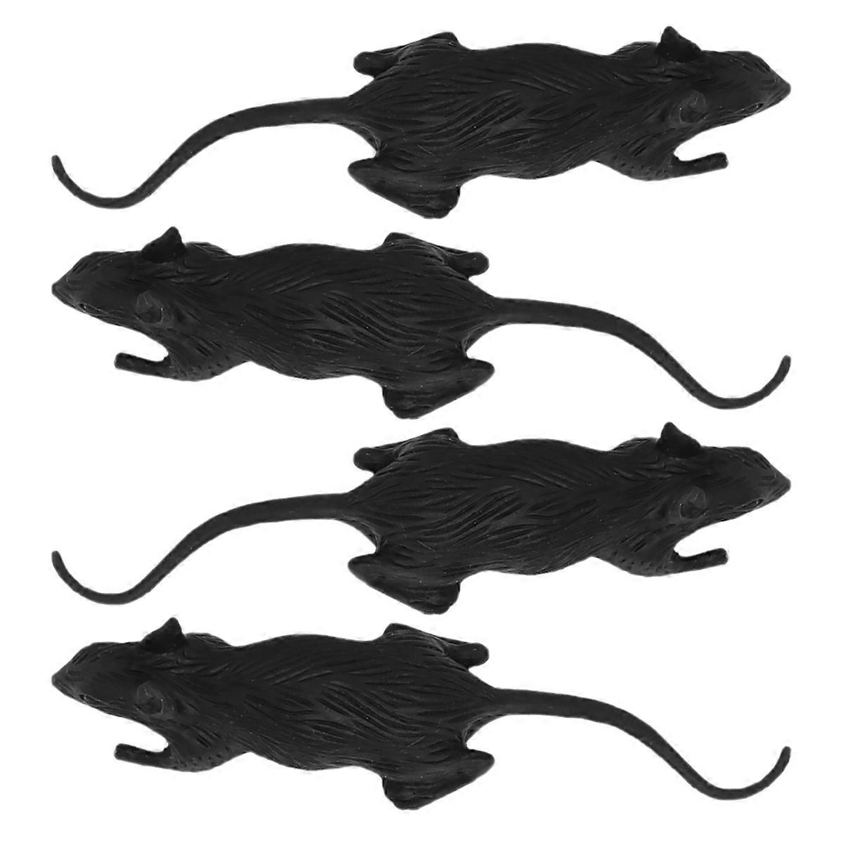 100pcs Tricky Props Simulation Black PVC Mouse for Decoration Vivid Life-like Design 6.5 Inches