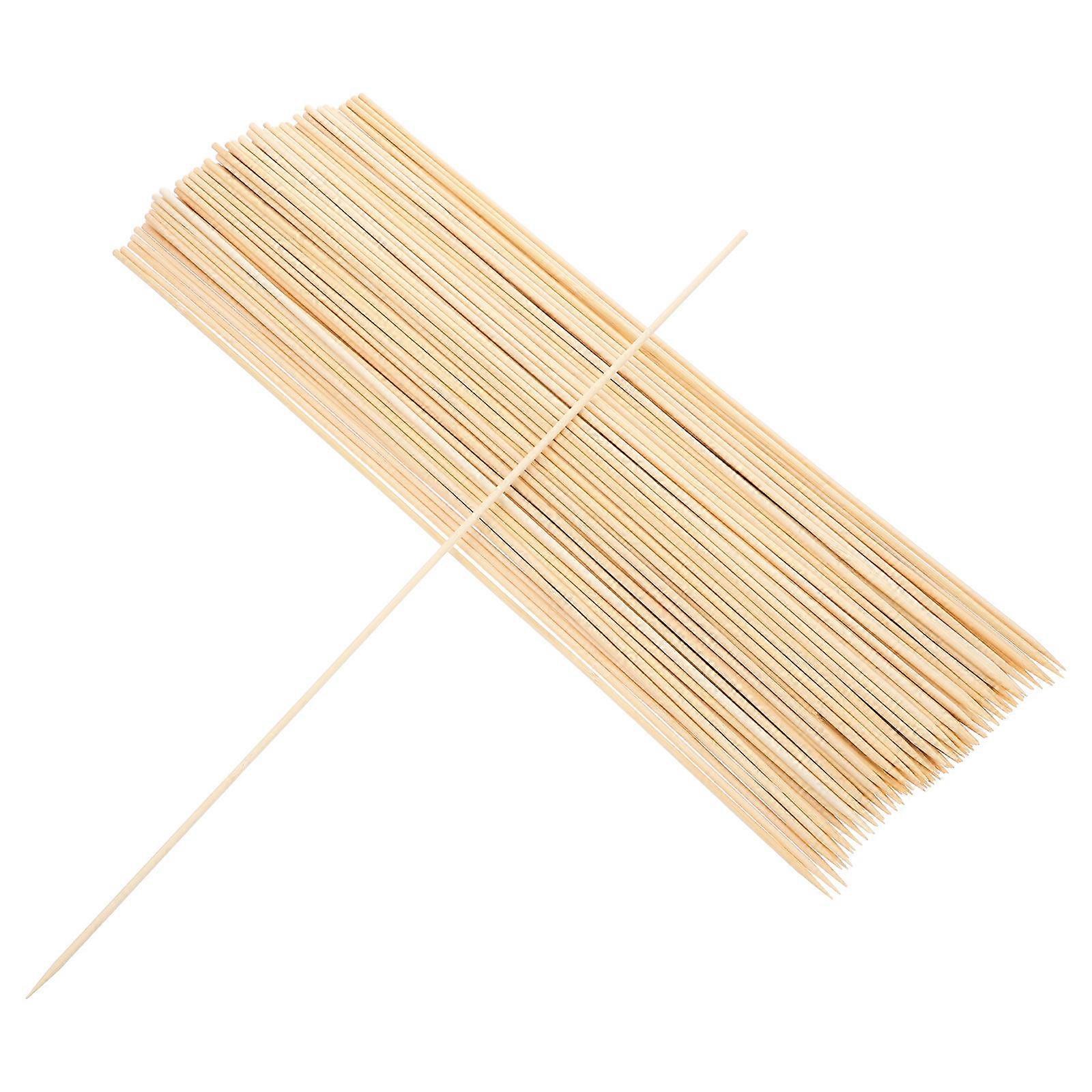 Bamboo Skewers for BBQ 2 Packs Meat Sticks for Outdoor Grilling Party Crafts Beige 50cm