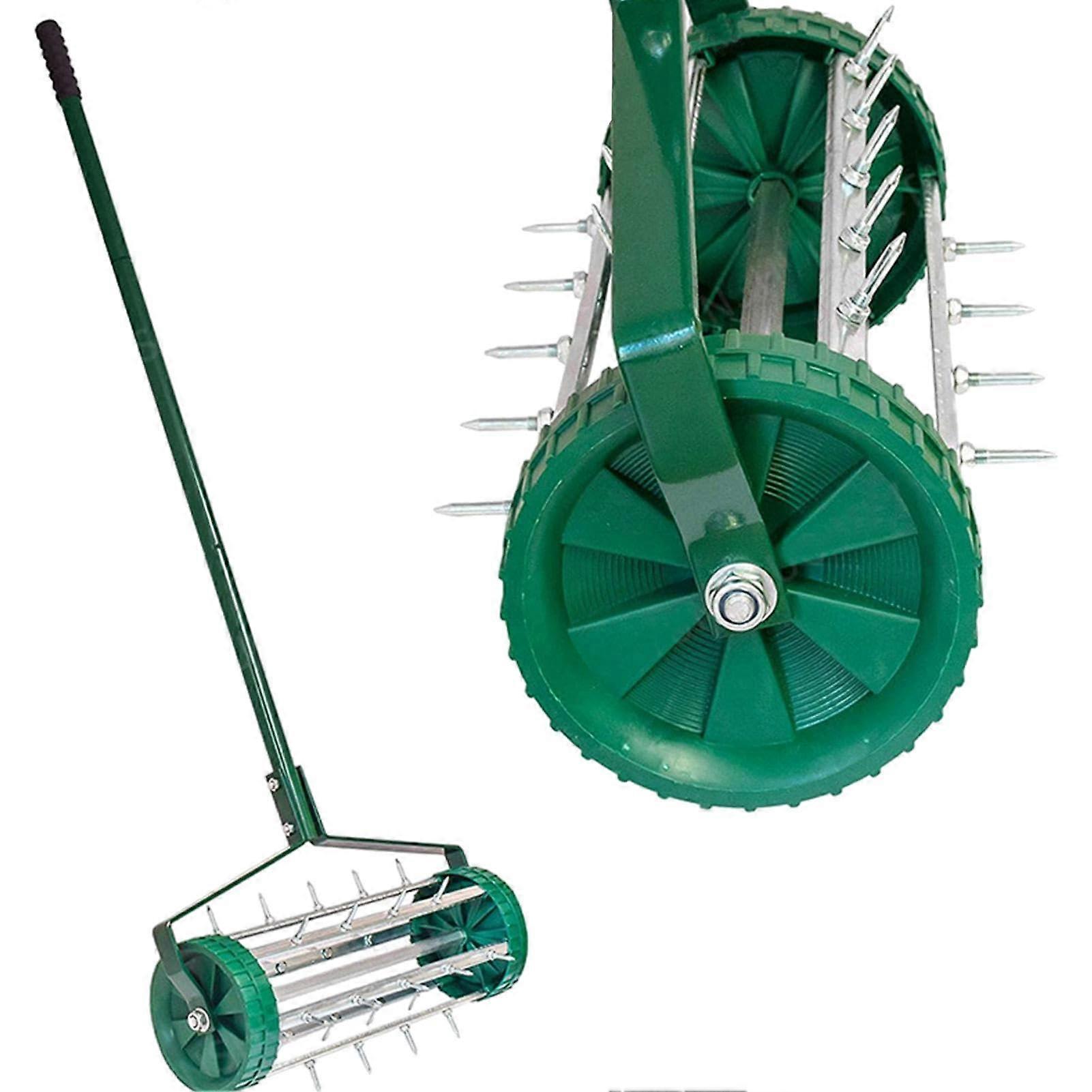 Handdriven vertikalskärare, 44 cm Luftare för gräsmatta, manuell gräsmatteluftare med långt handtag
